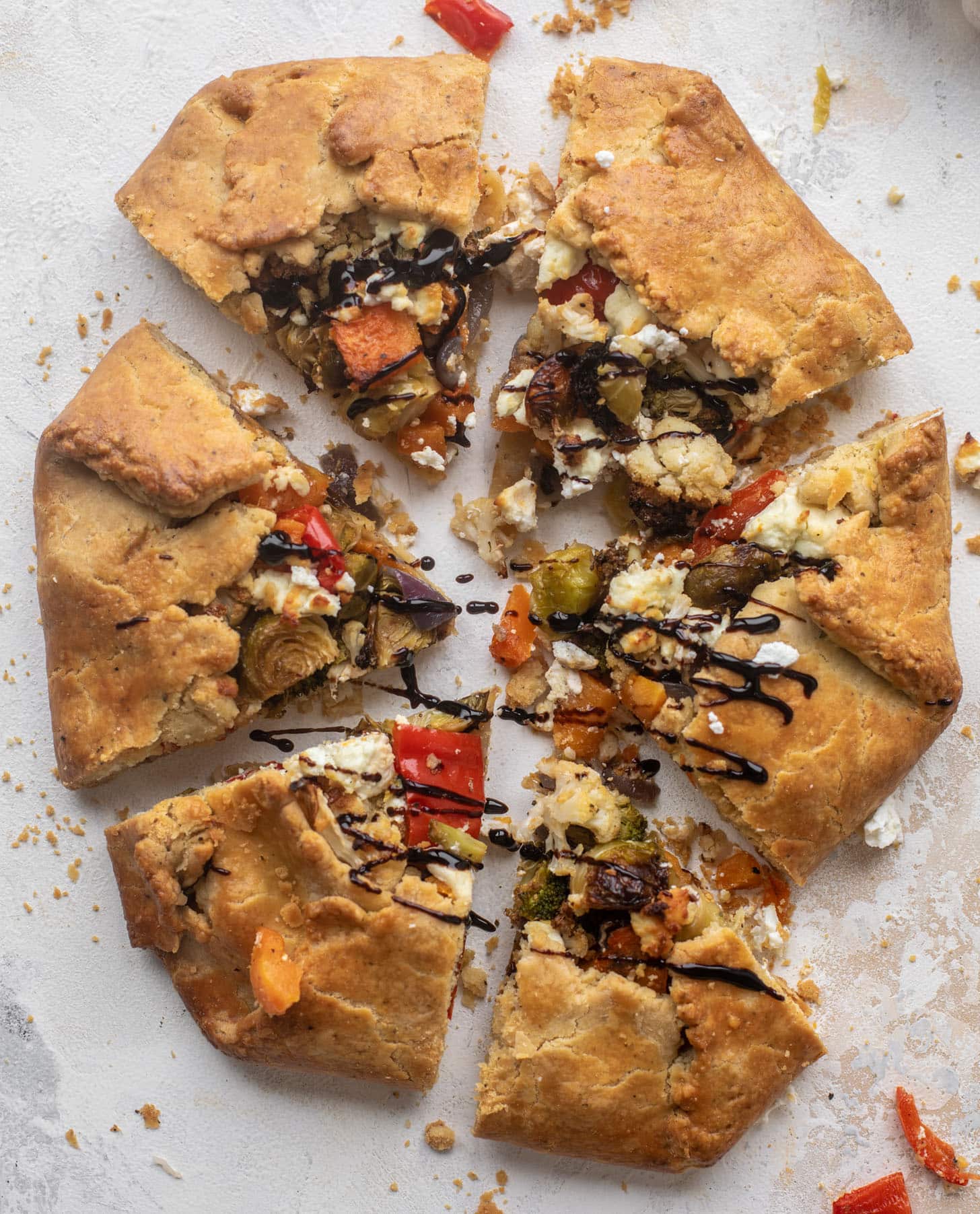 winter vegetable and goat cheese galette