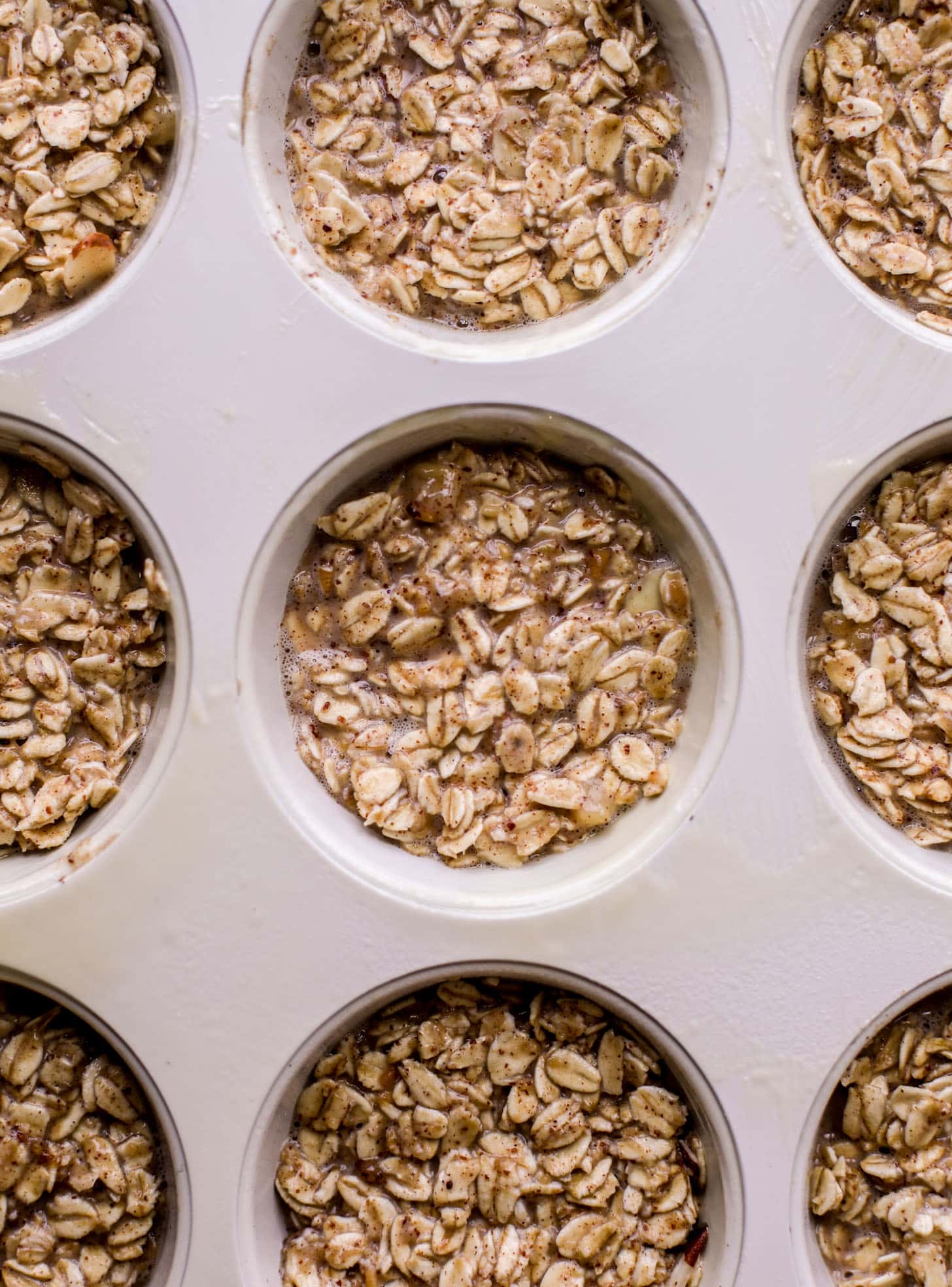 baked oatmeal cups ready for the oven