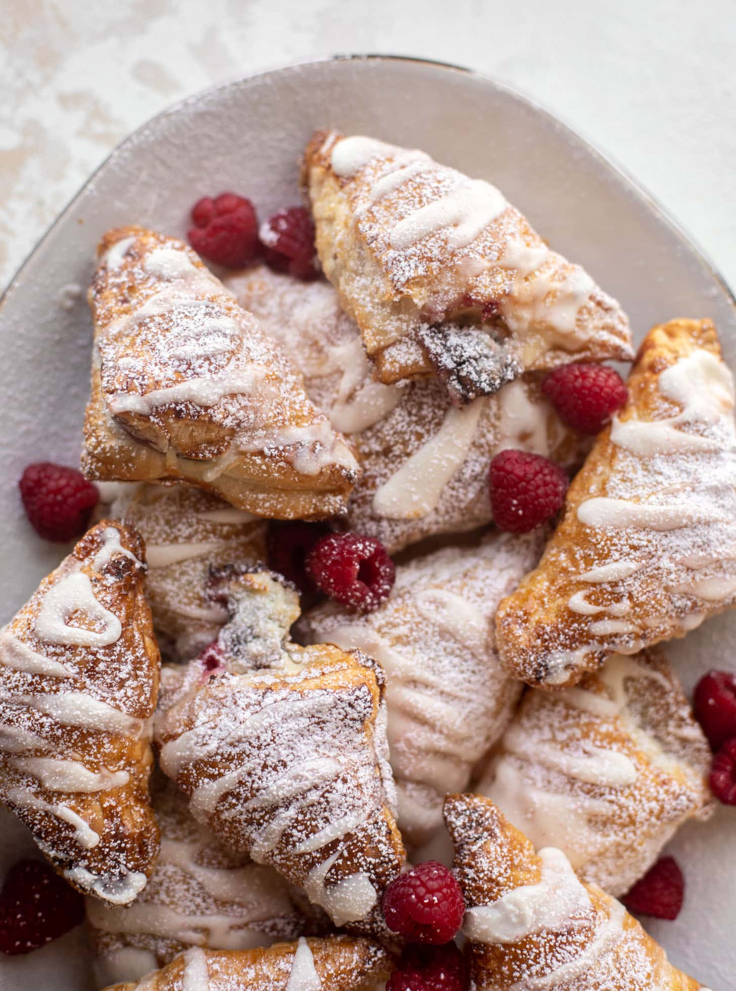chocolate raspberry cheesecake turnovers