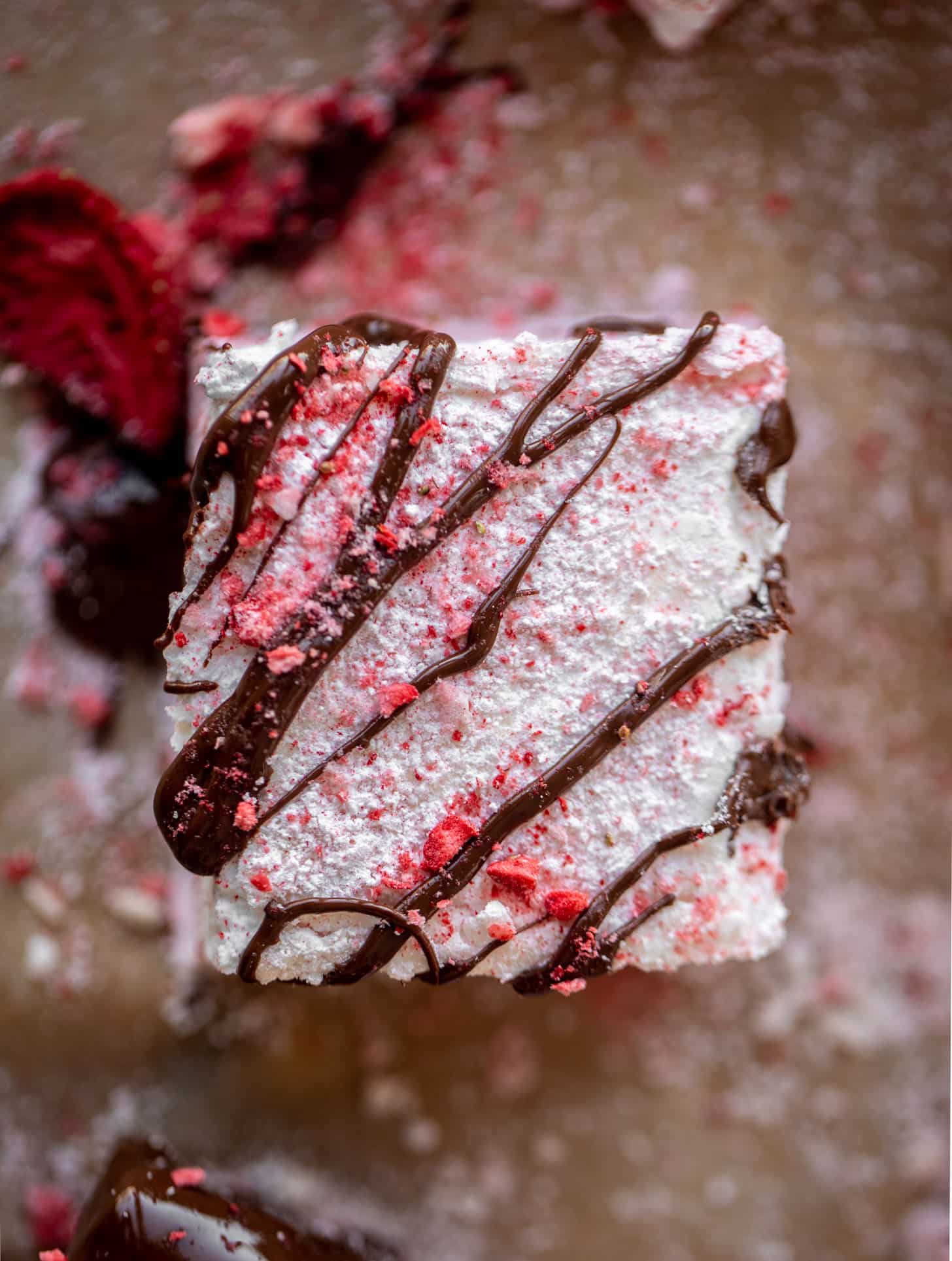 chocolate dipped strawberry swirl marshmallows