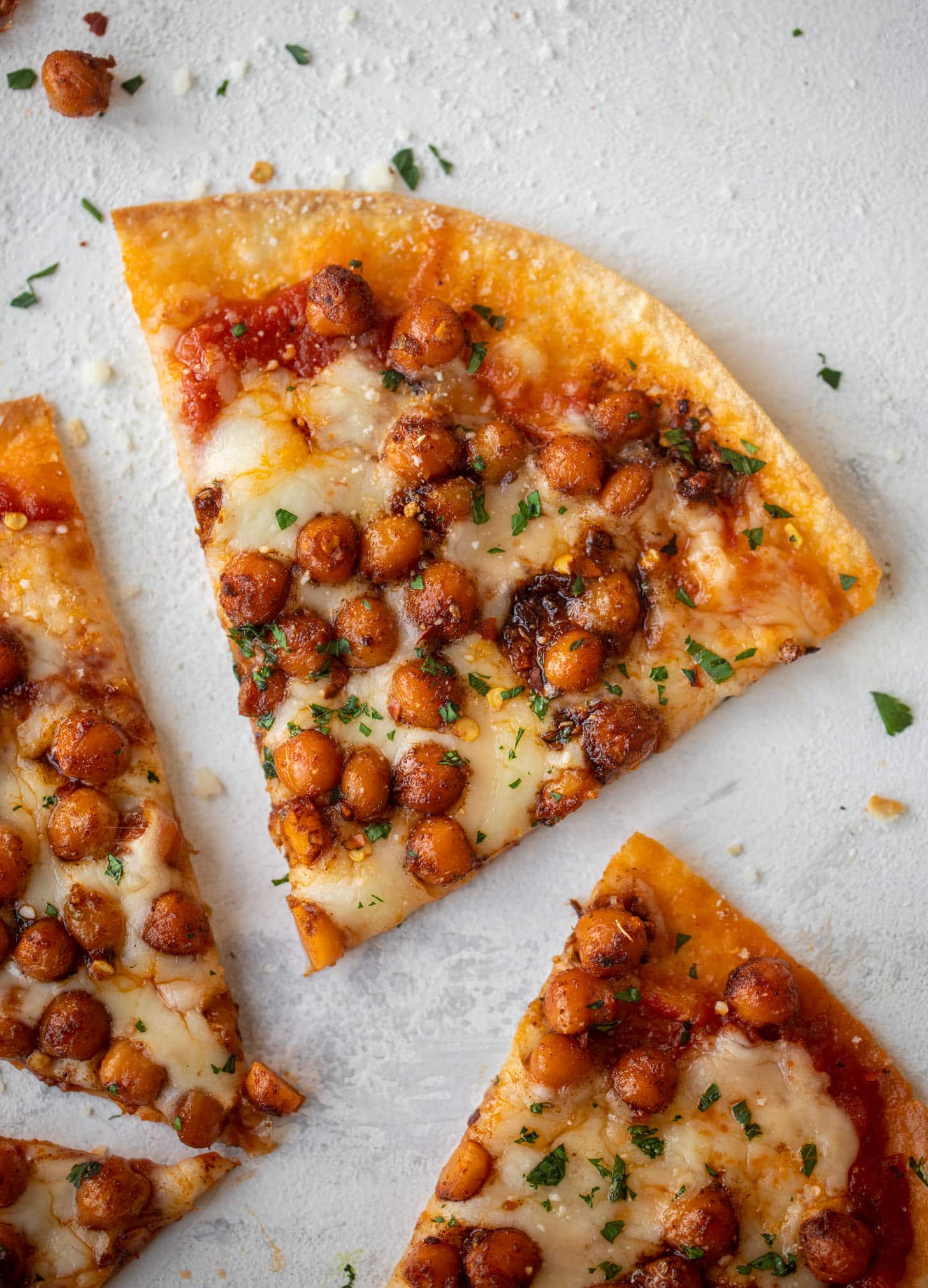 tortilla pizzas with pepperoni chickpeas