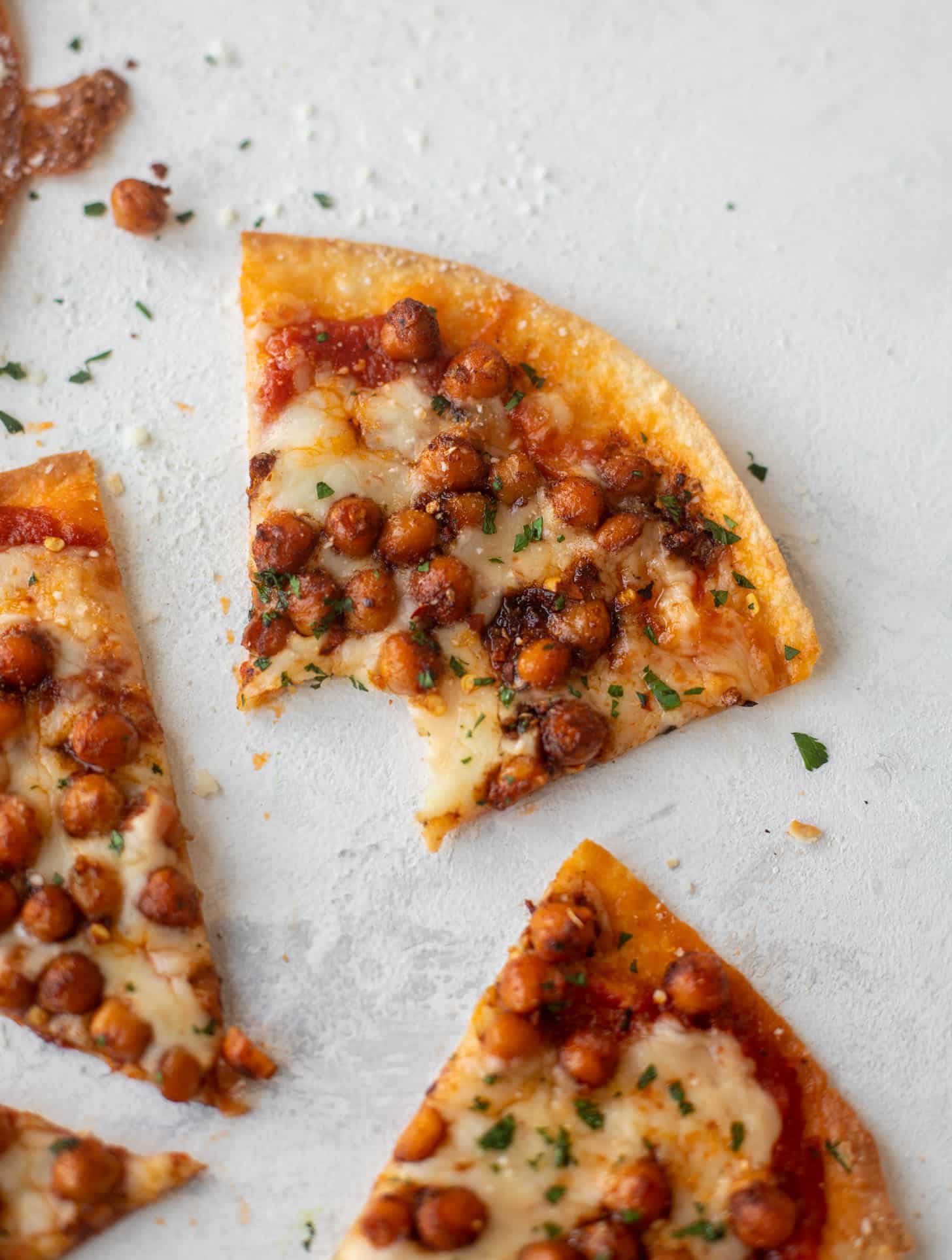 tortilla pizzas with pepperoni chickpeas