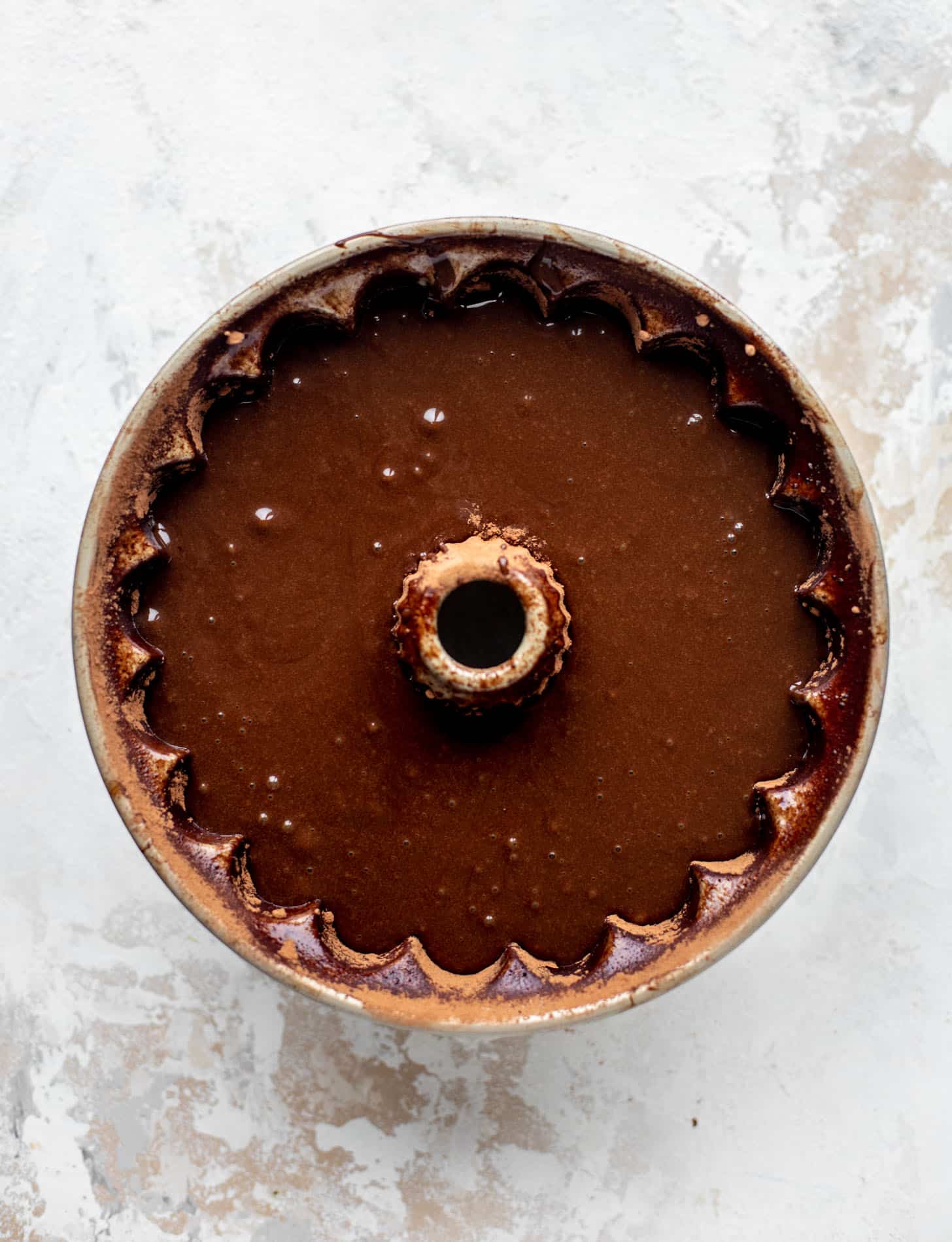 dark chocolate cake batter