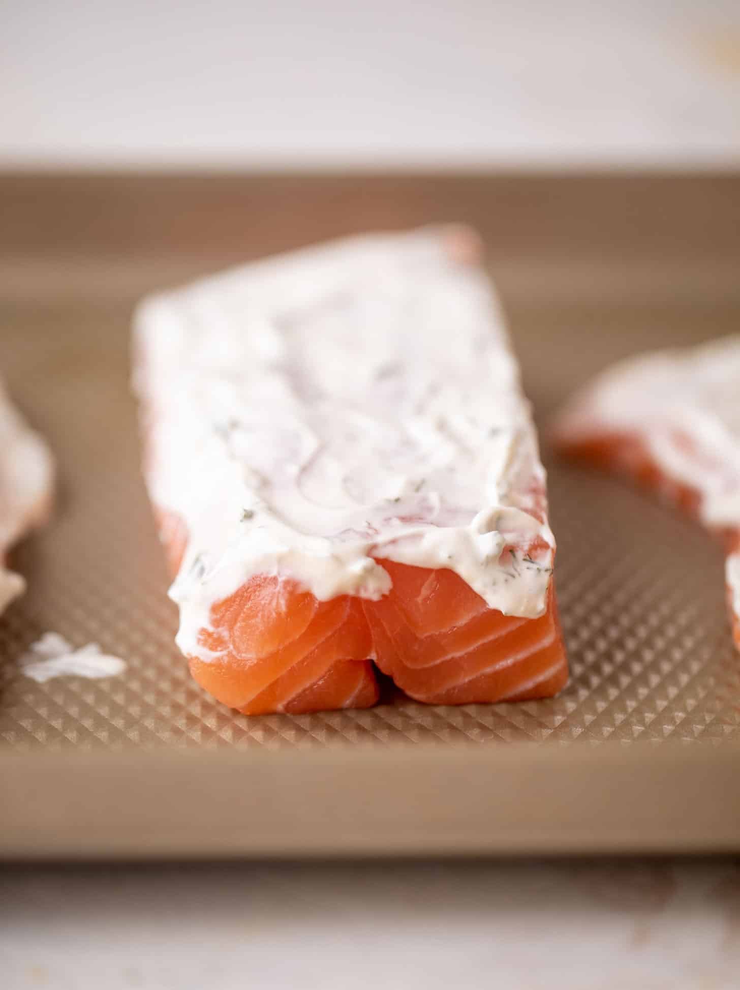 salmon with herb yogurt