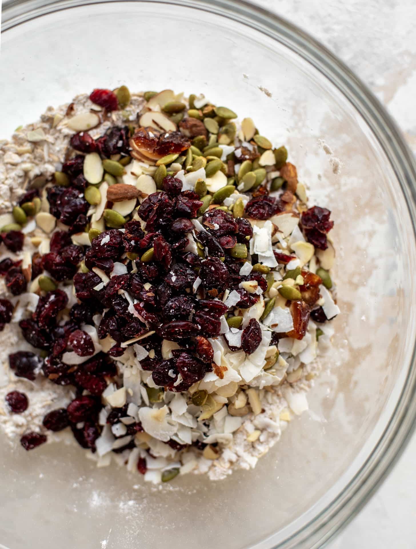 dried ingredients for granola scones