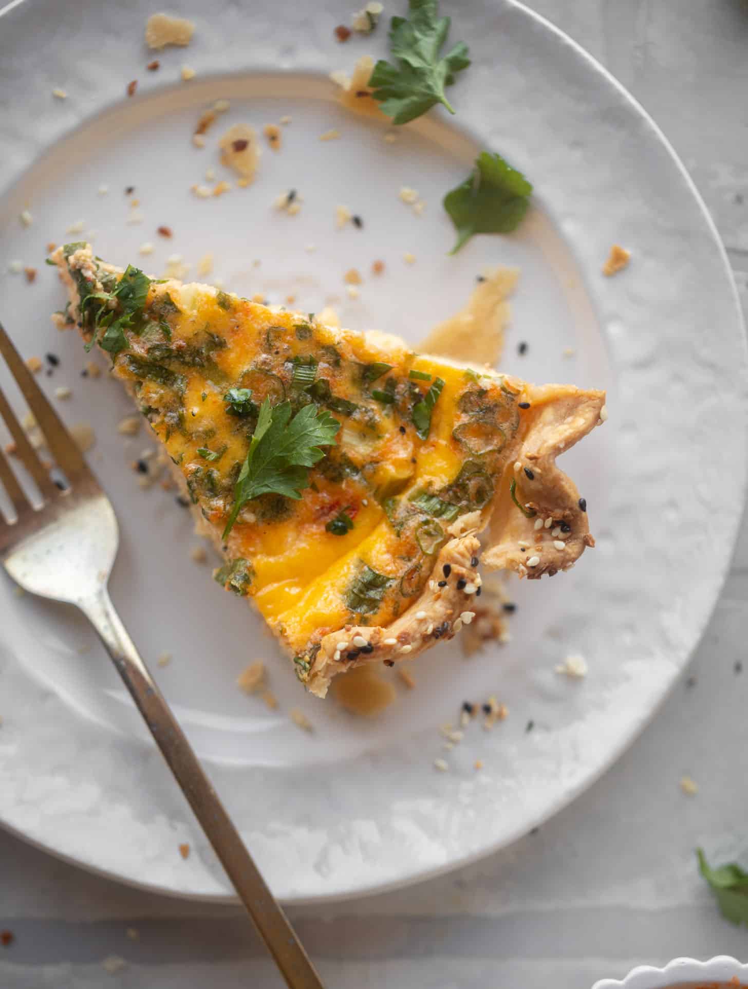 pimento cheese quiche with everything seasoning