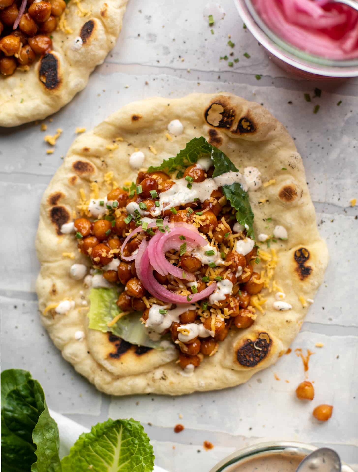 BBQ ranch chickpea pitas