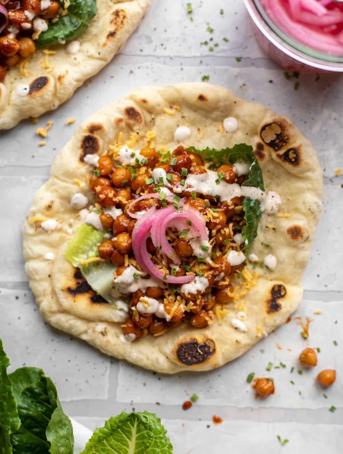 BBQ ranch chickpea pitas