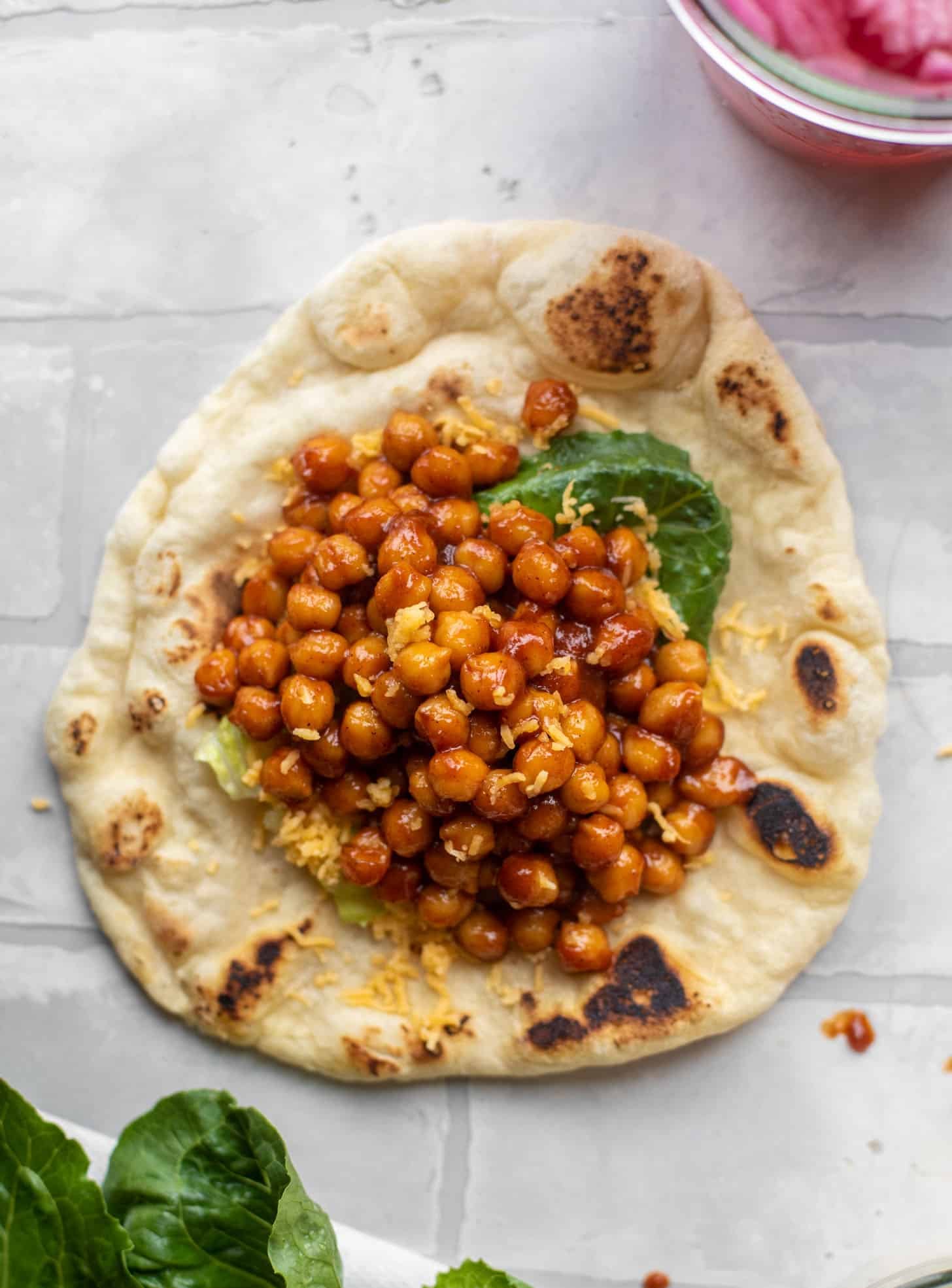 BBQ ranch chickpea pitas