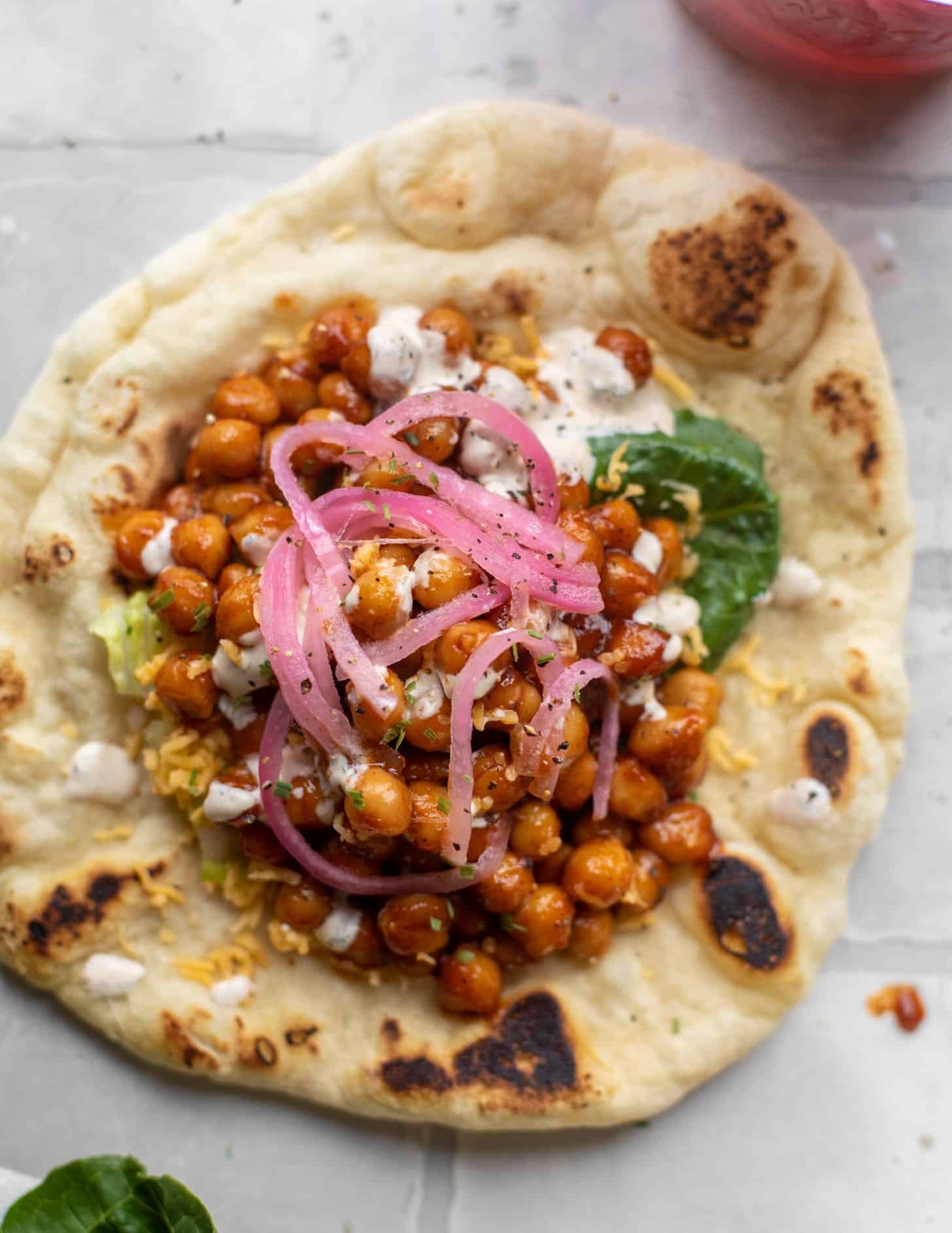 BBQ ranch chickpea pitas