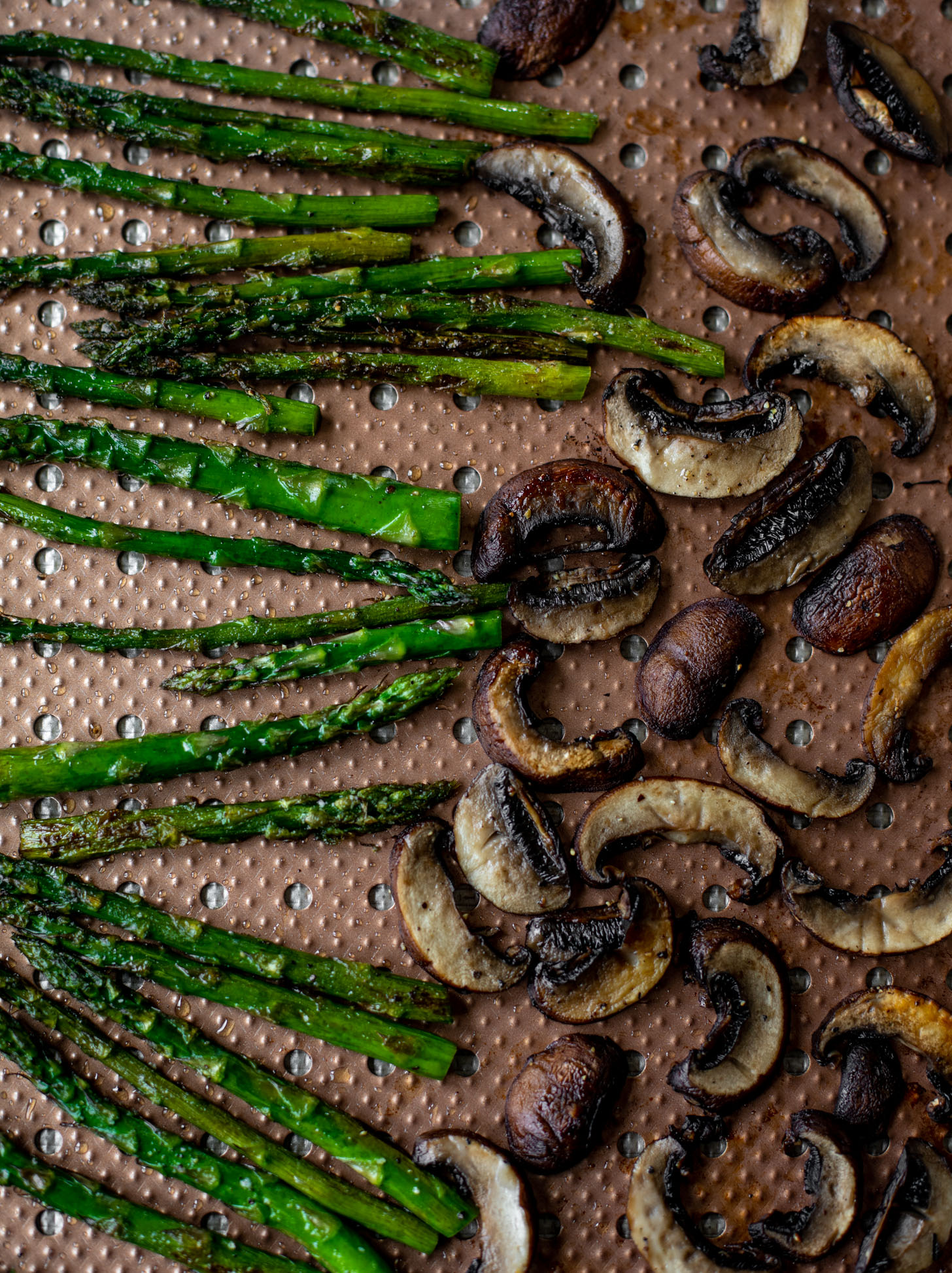 grilled asparagus and mushrooms