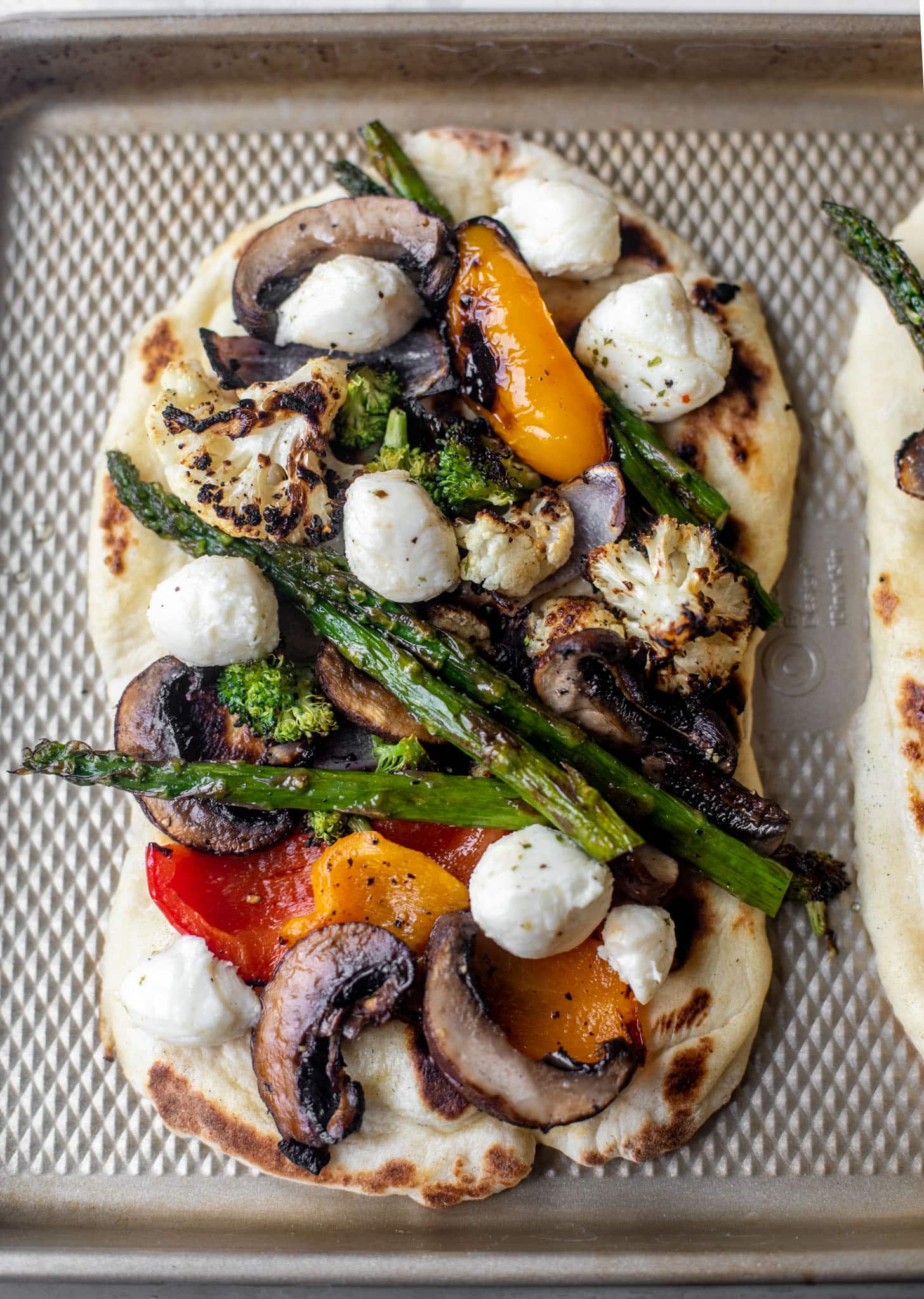 grilled naan pizza