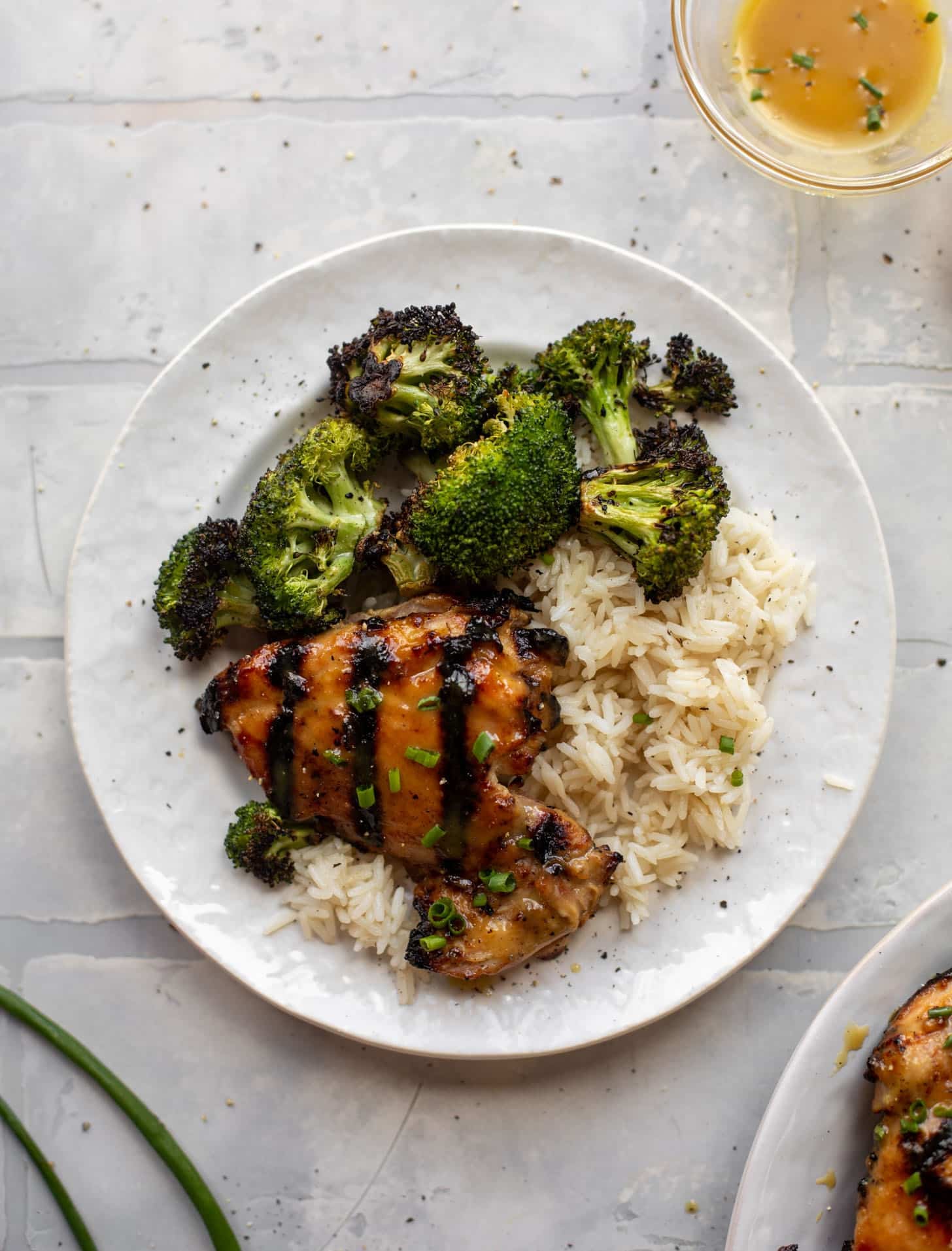 grilled honey mustard chicken with broccoli and rice