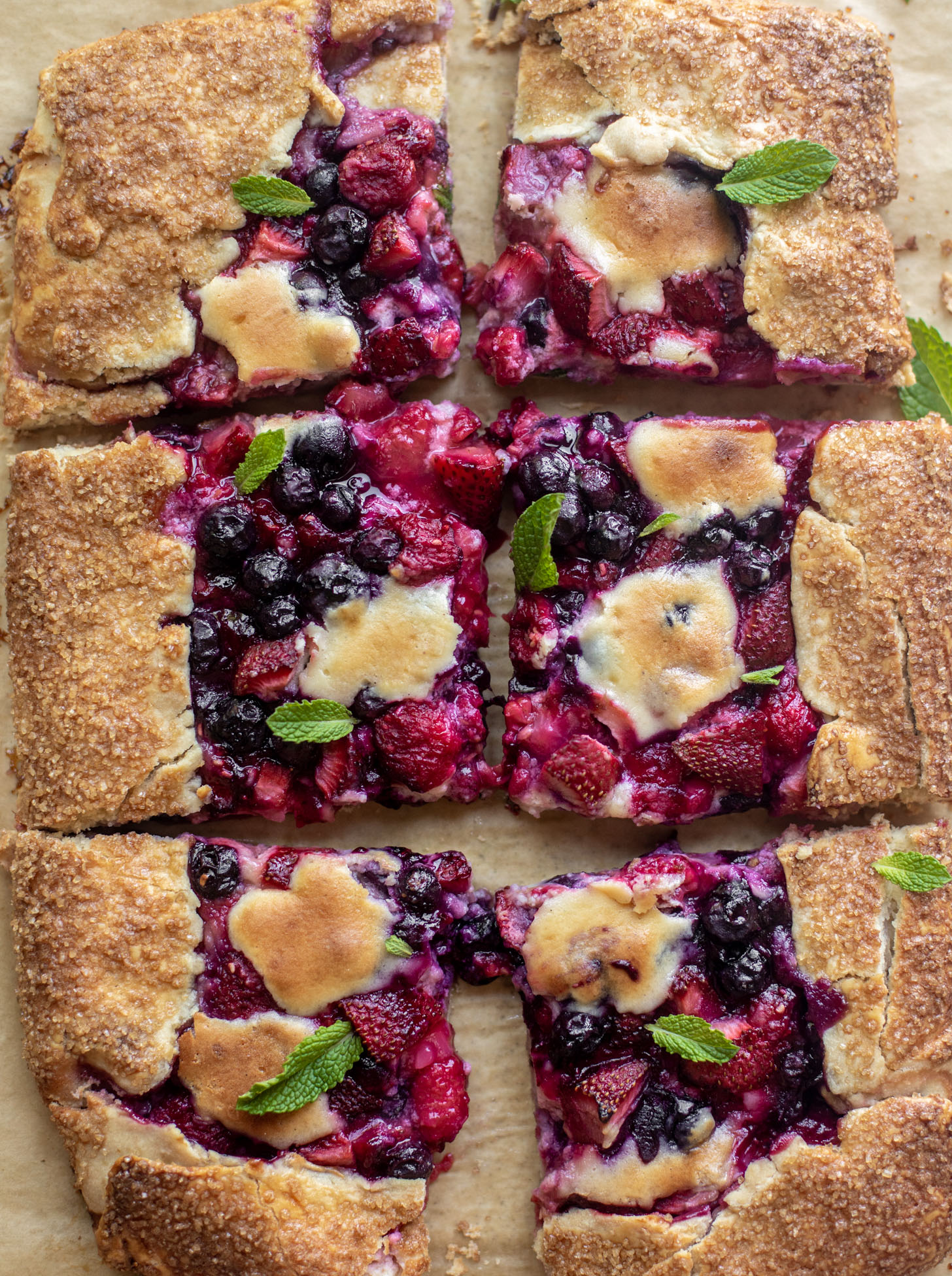 triple berry cheesecake galette