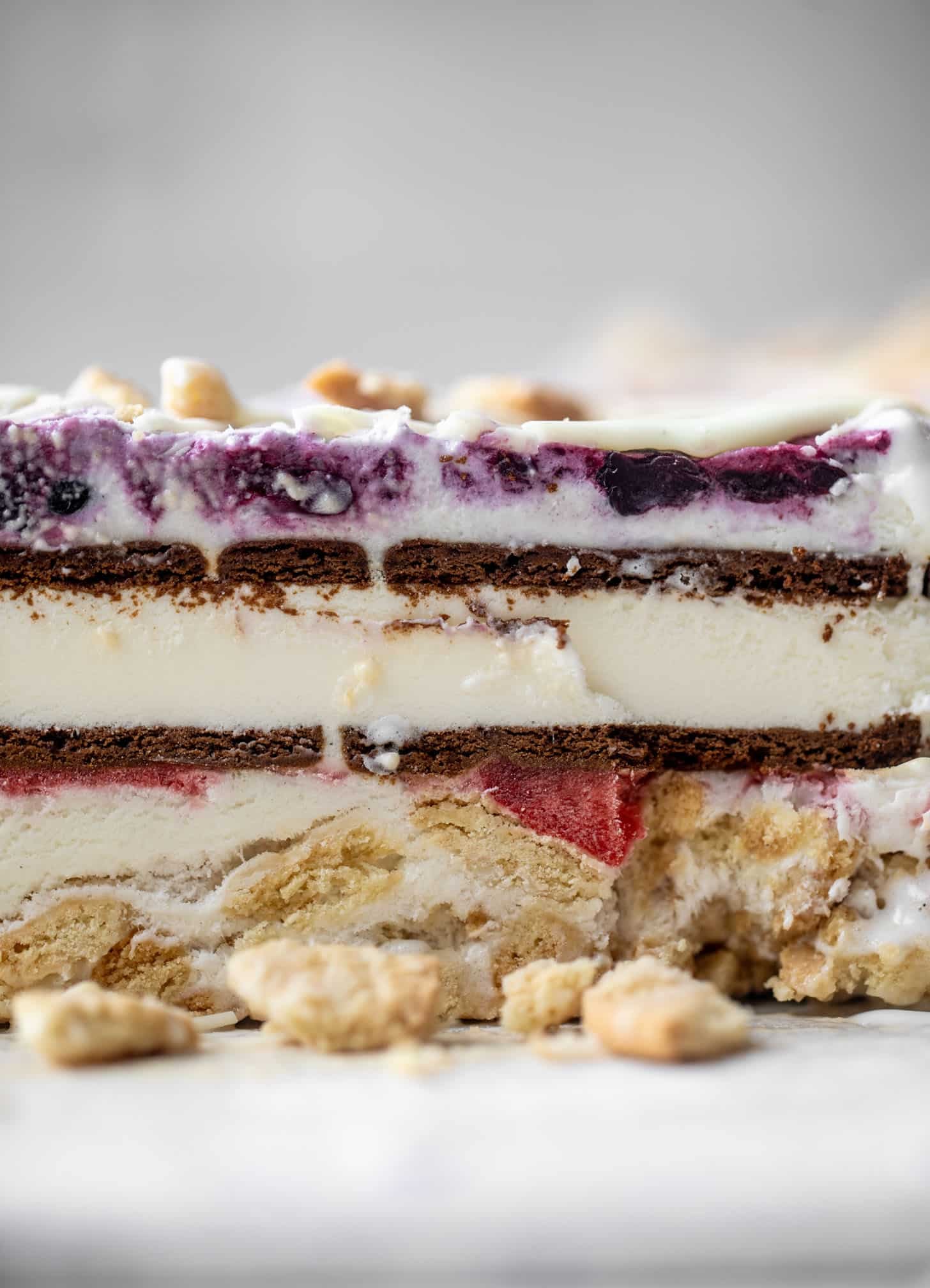 triple berry ice cream cake