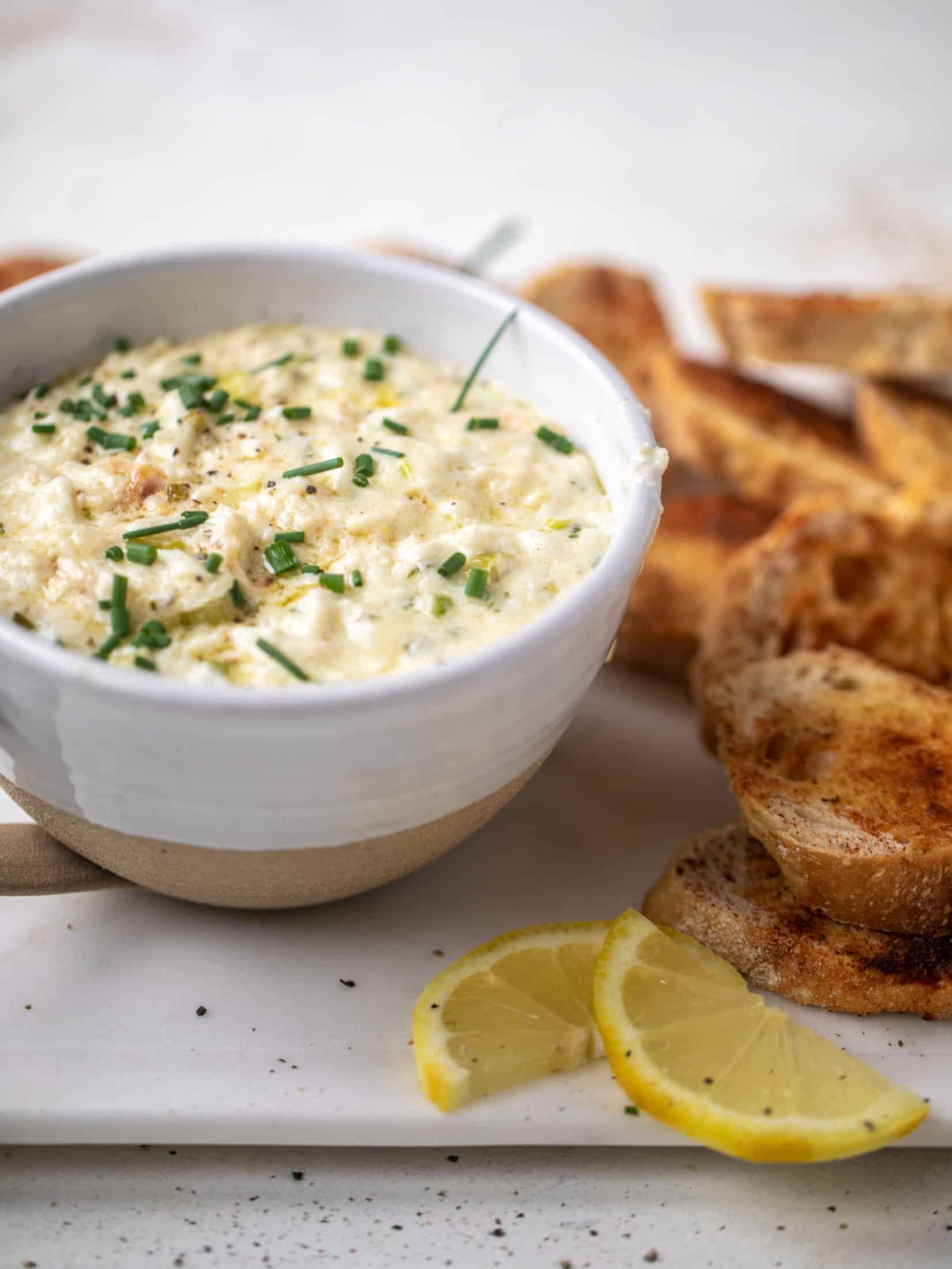 hot crab dip with old bay crostini