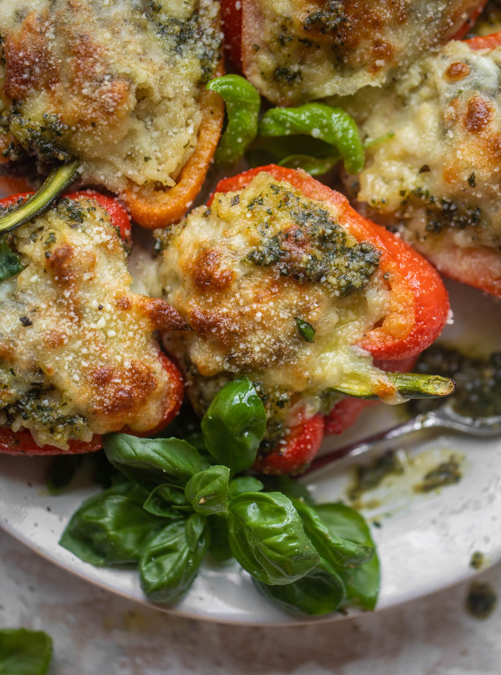 pesto risotto stuffed peppers