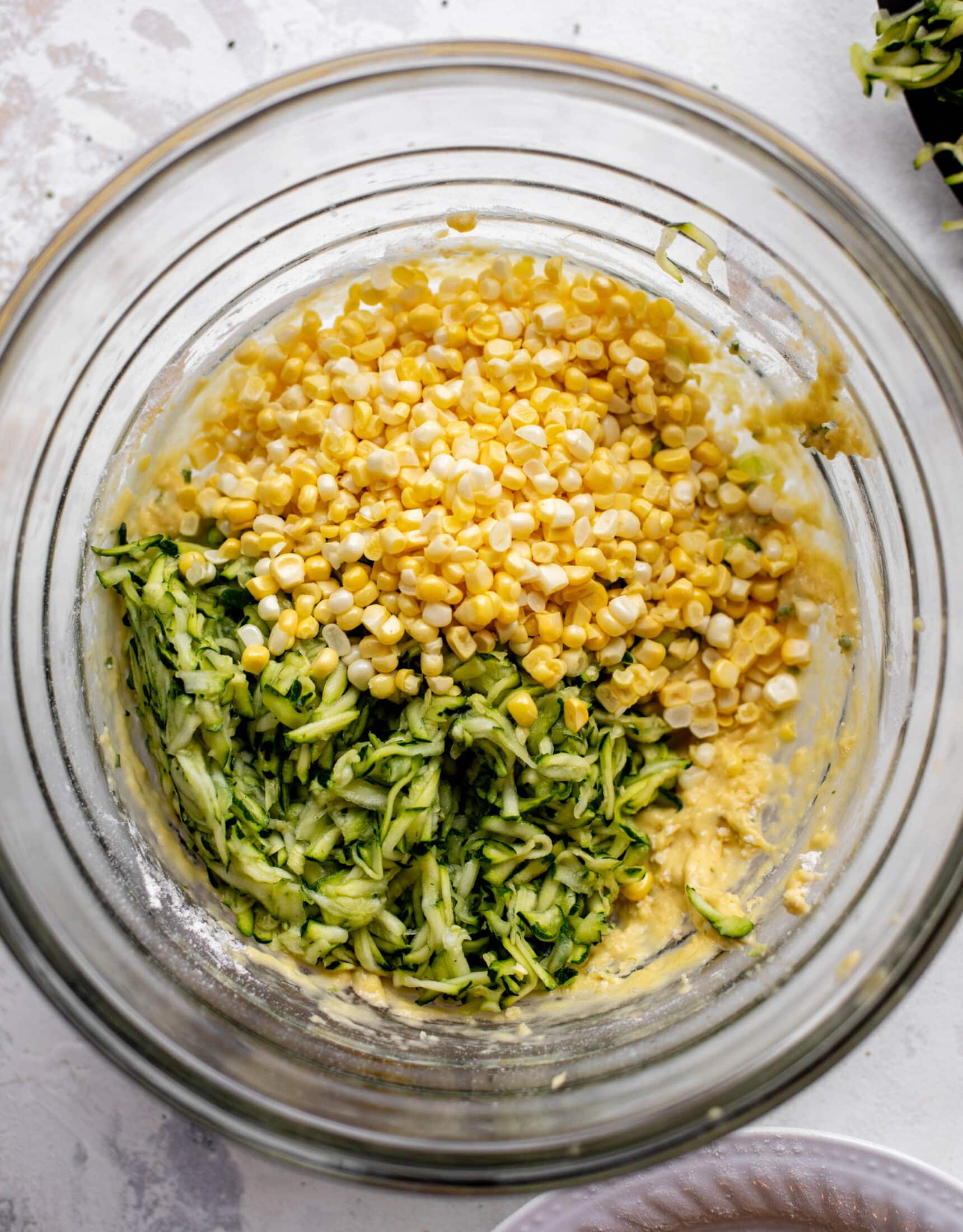 corn and zucchini in batter