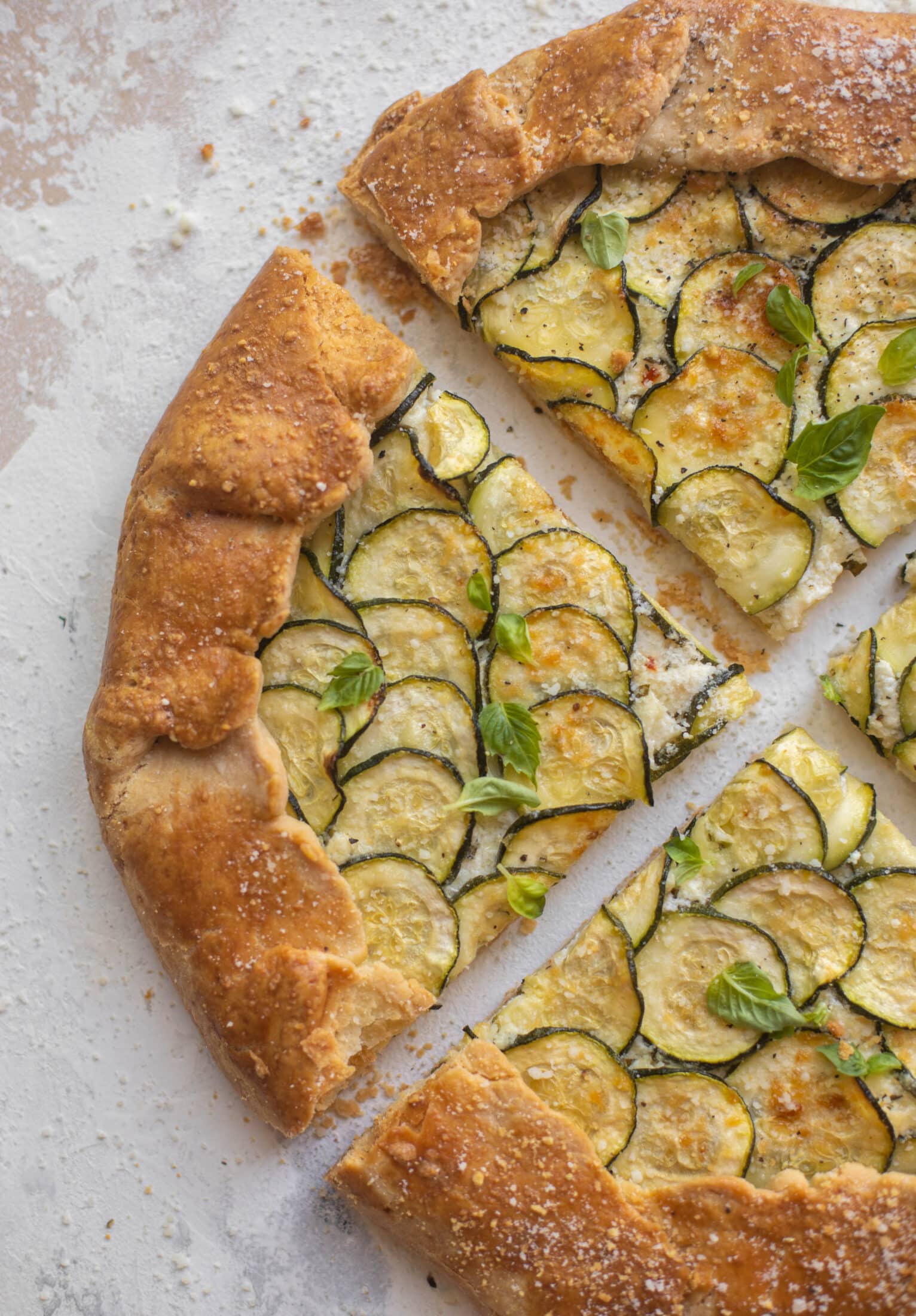 zucchini ricotta crostada