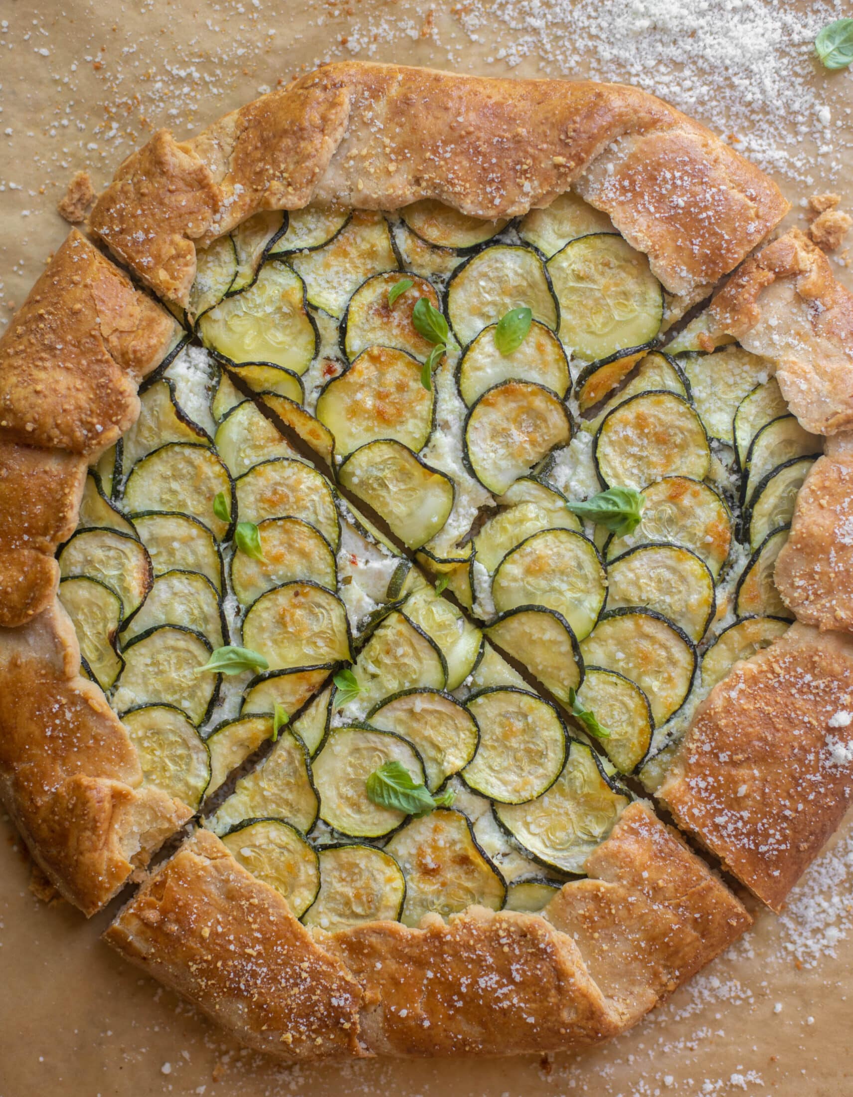 zucchini ricotta crostada