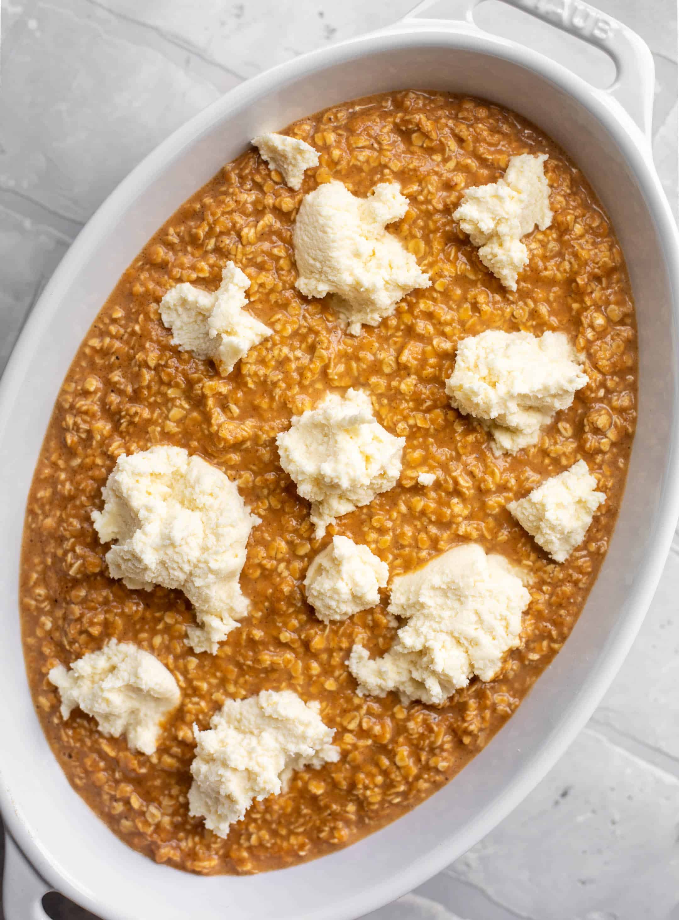pumpkin oats with mascarpone cheese