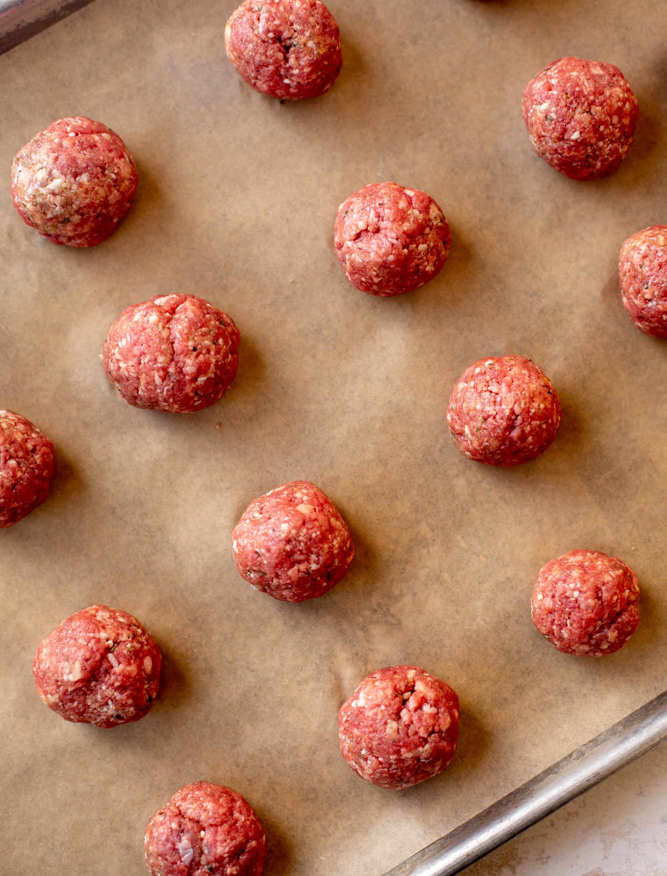 meatballs on a baking sheet
