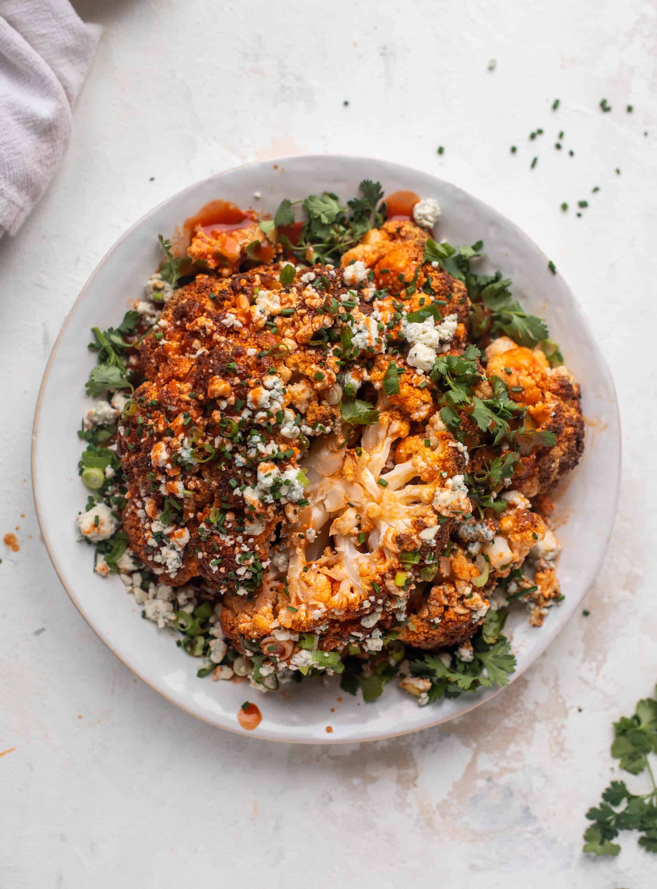 whole roasted buffalo cauliflower