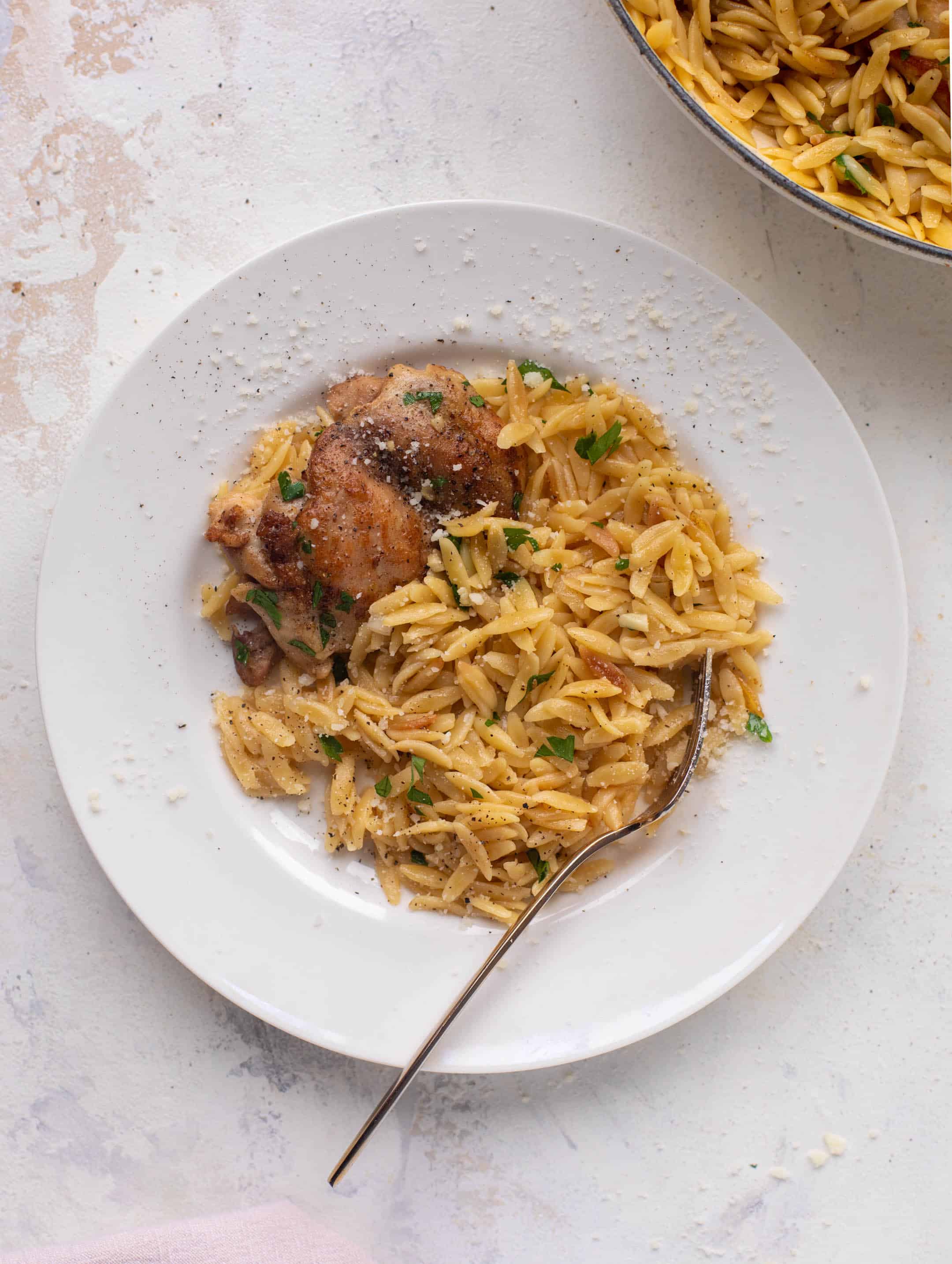 one pot garlic butter chicken orzo