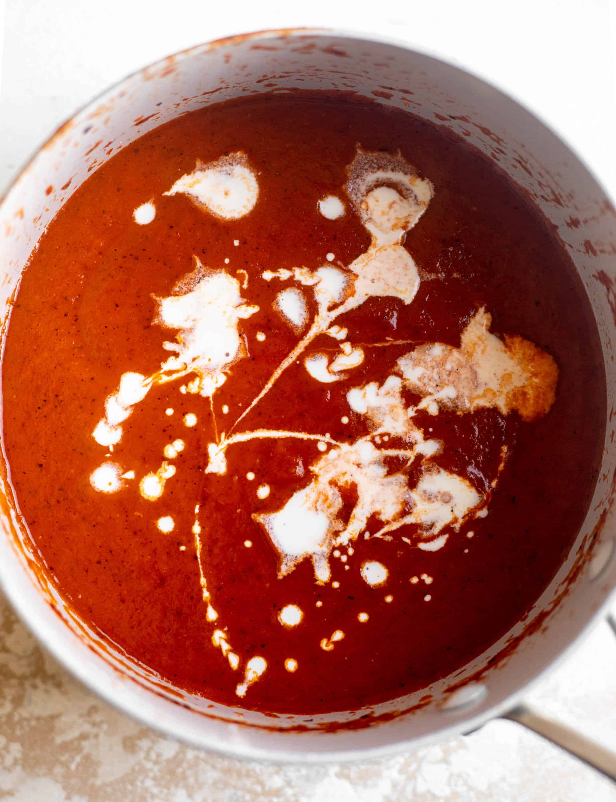 tomato bisque in pot