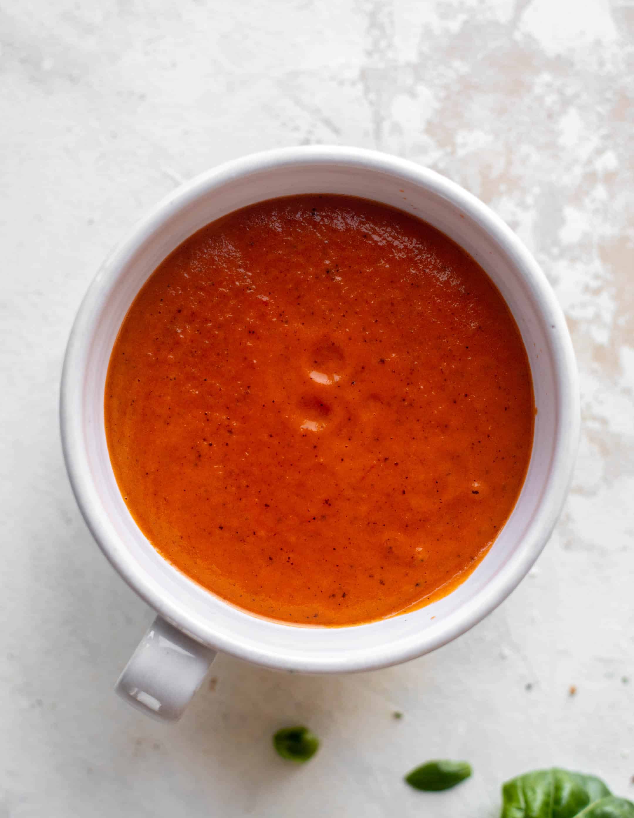 tomato soup in a bowl