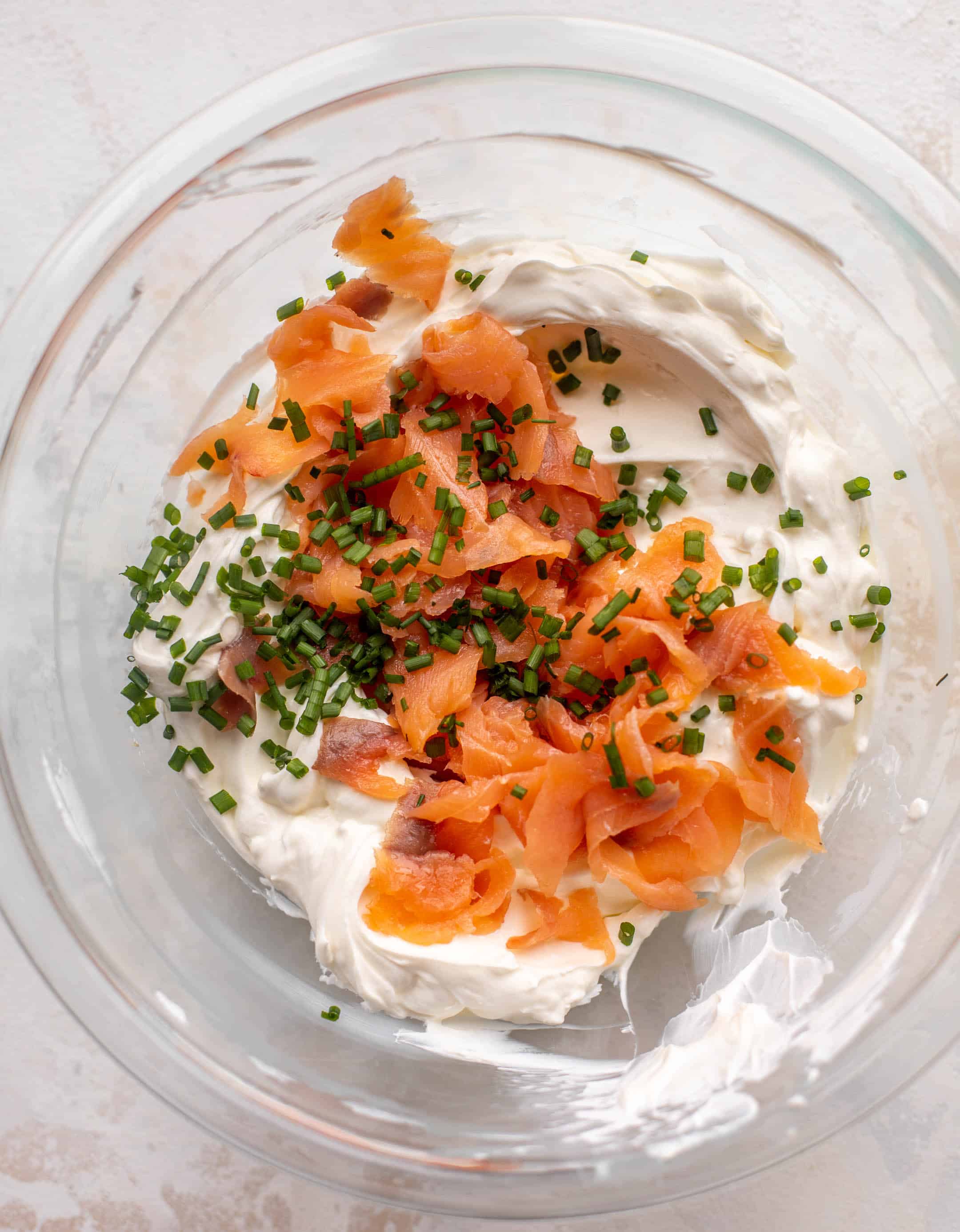 cream cheese, smoked salmon, chives