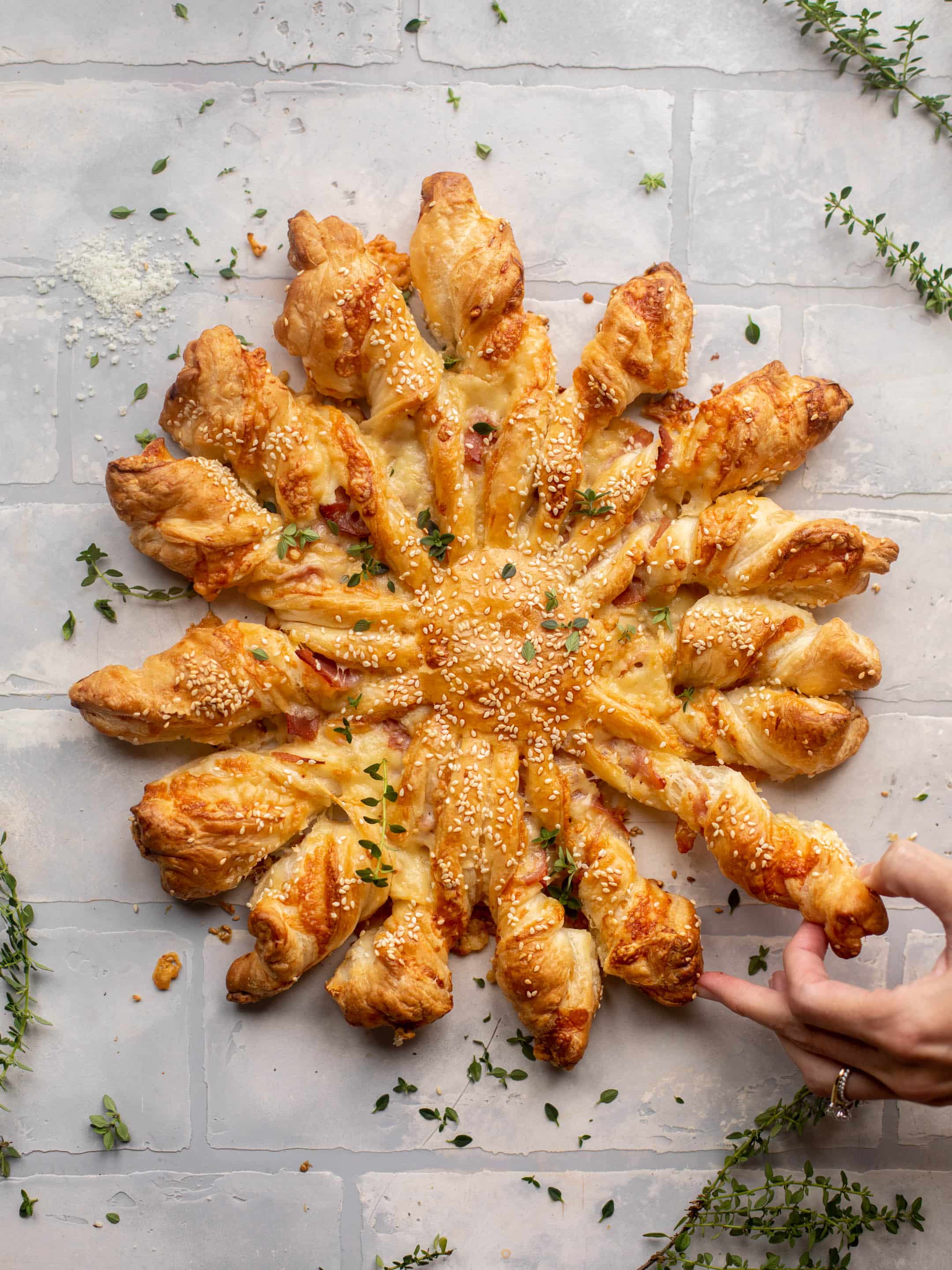 ham and swiss puff pastry twists