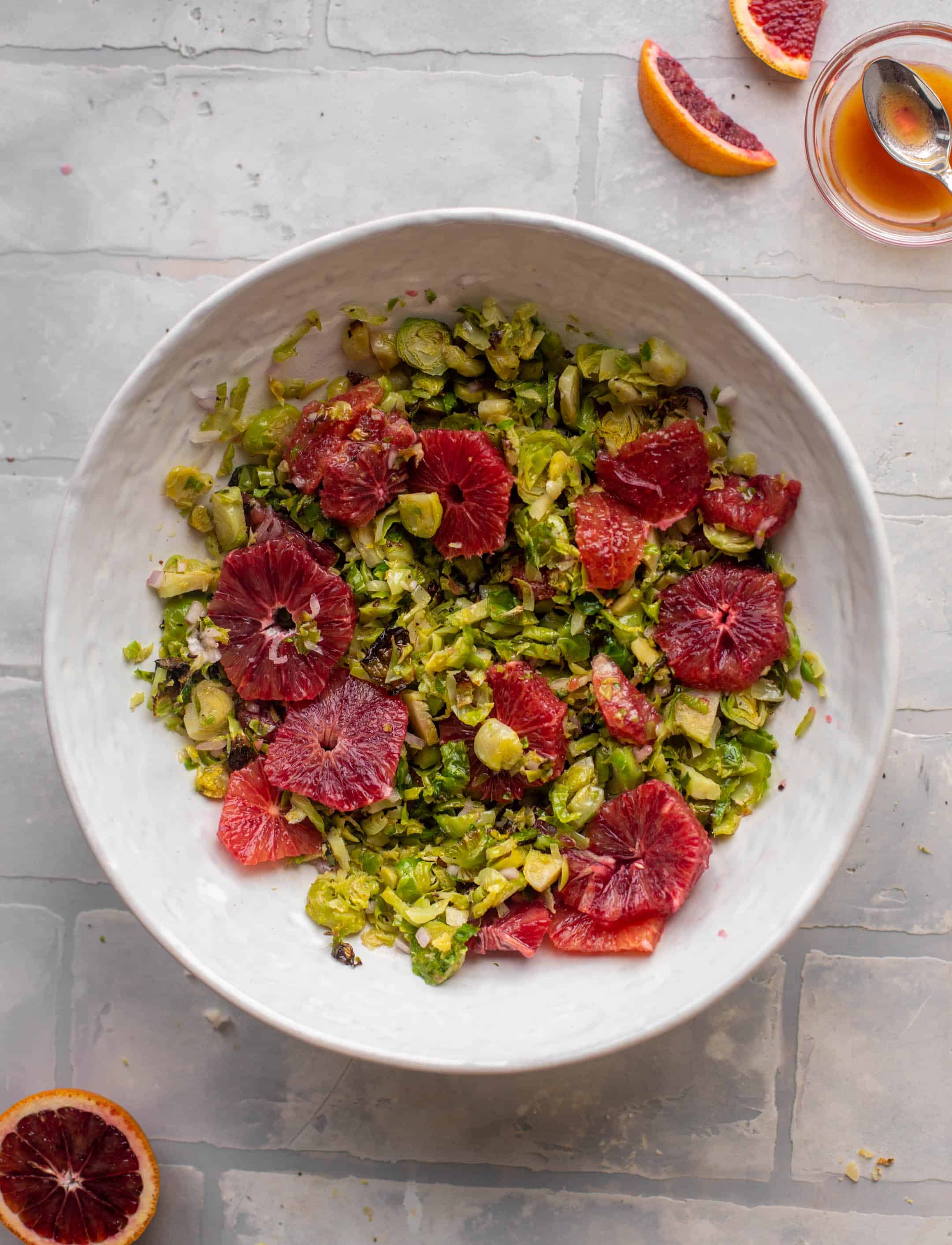 crispy brussels sprouts blood orange salad
