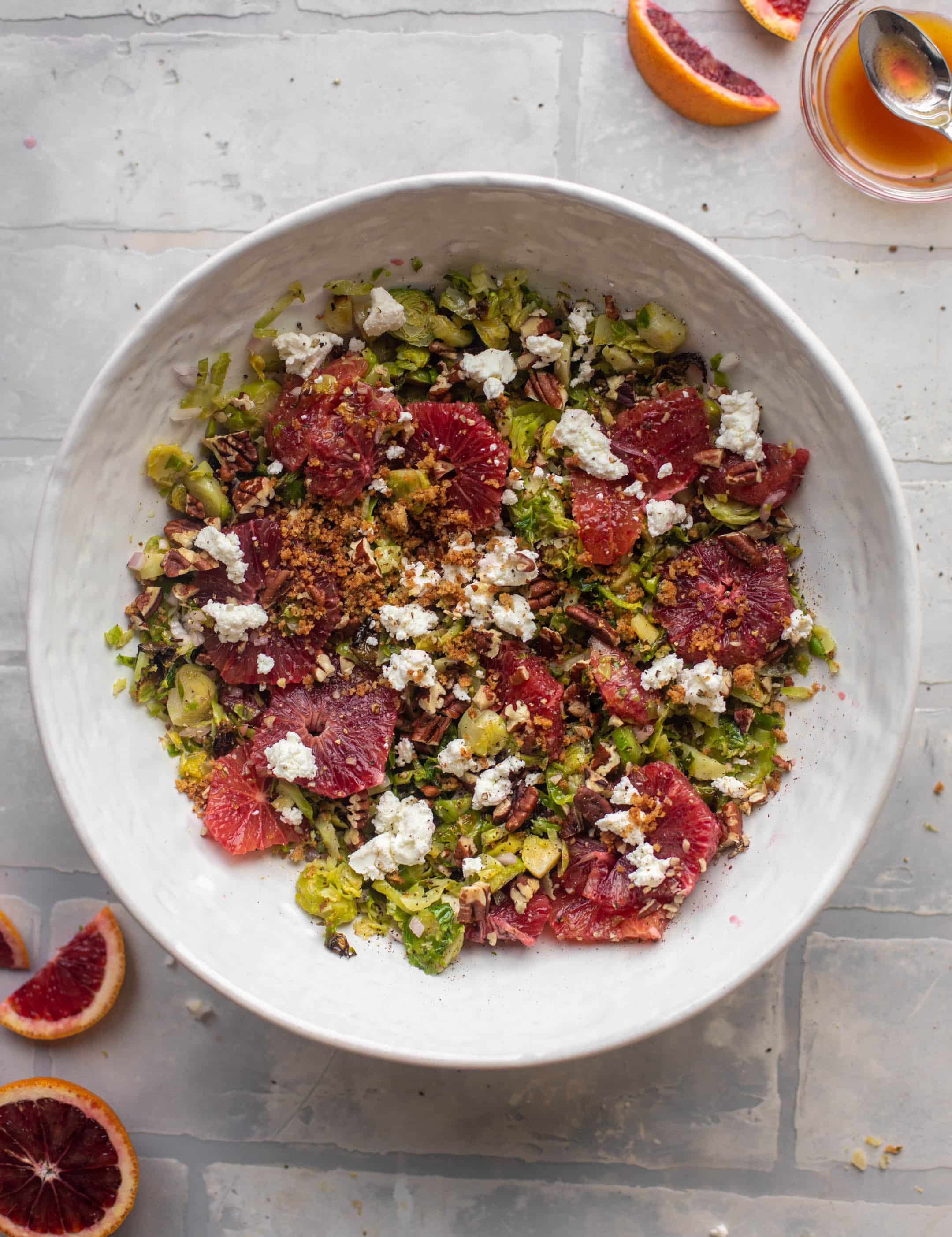 crispy brussels sprouts blood orange salad