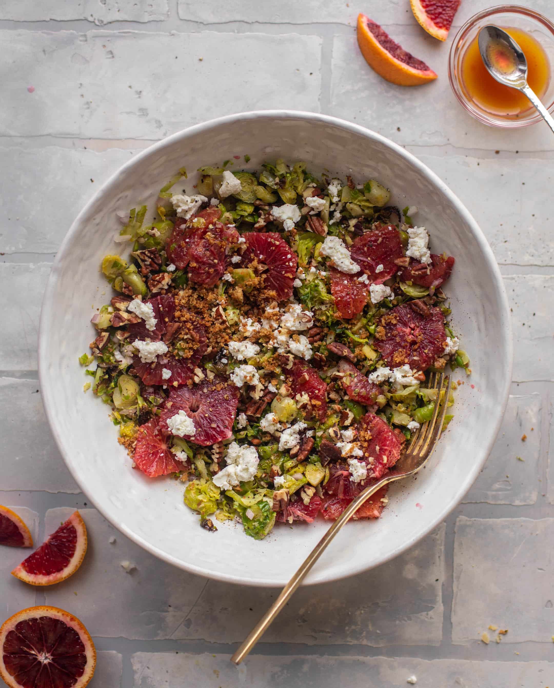 crispy brussels sprouts blood orange salad