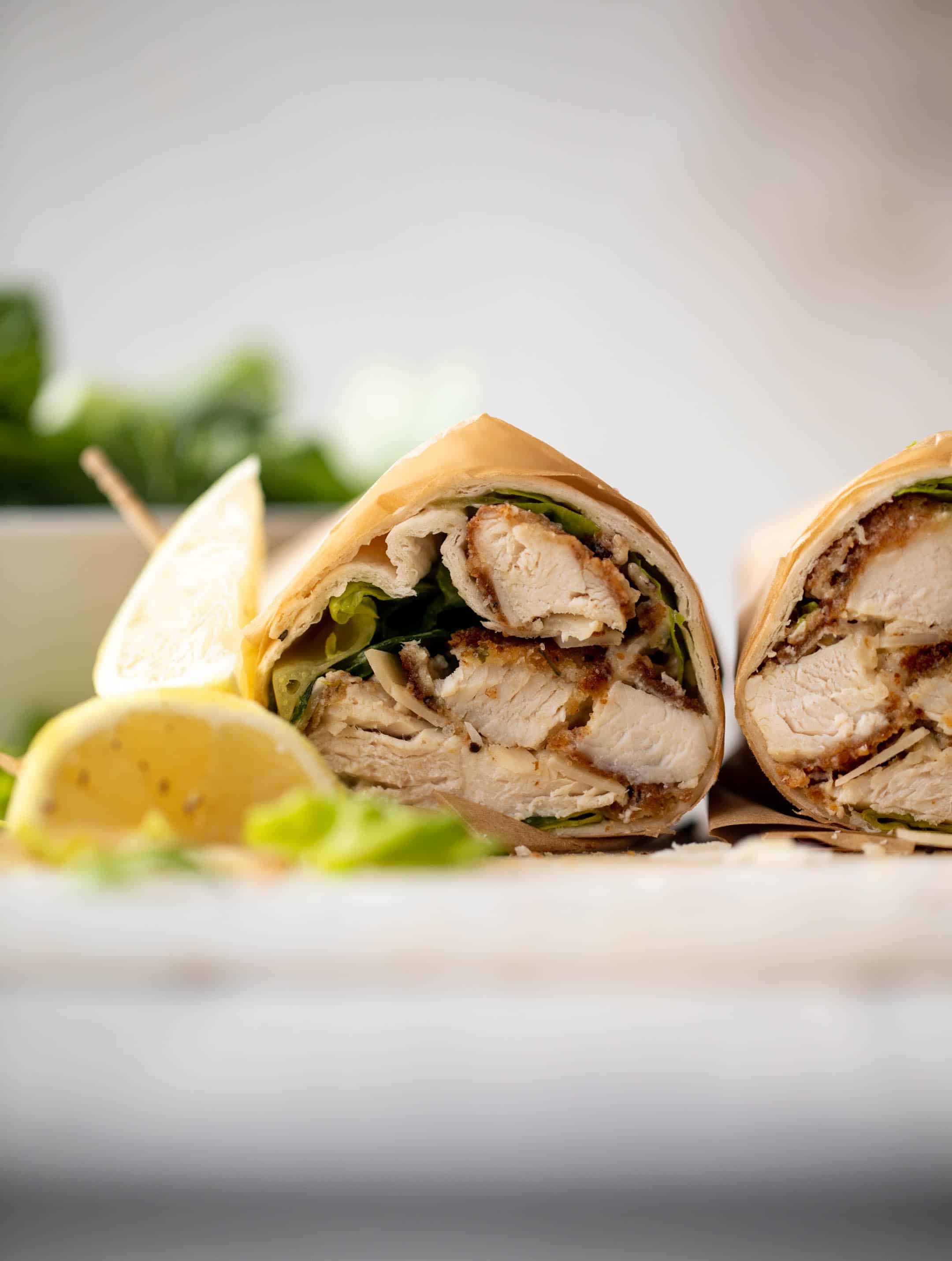 lemon chicken caesar wraps