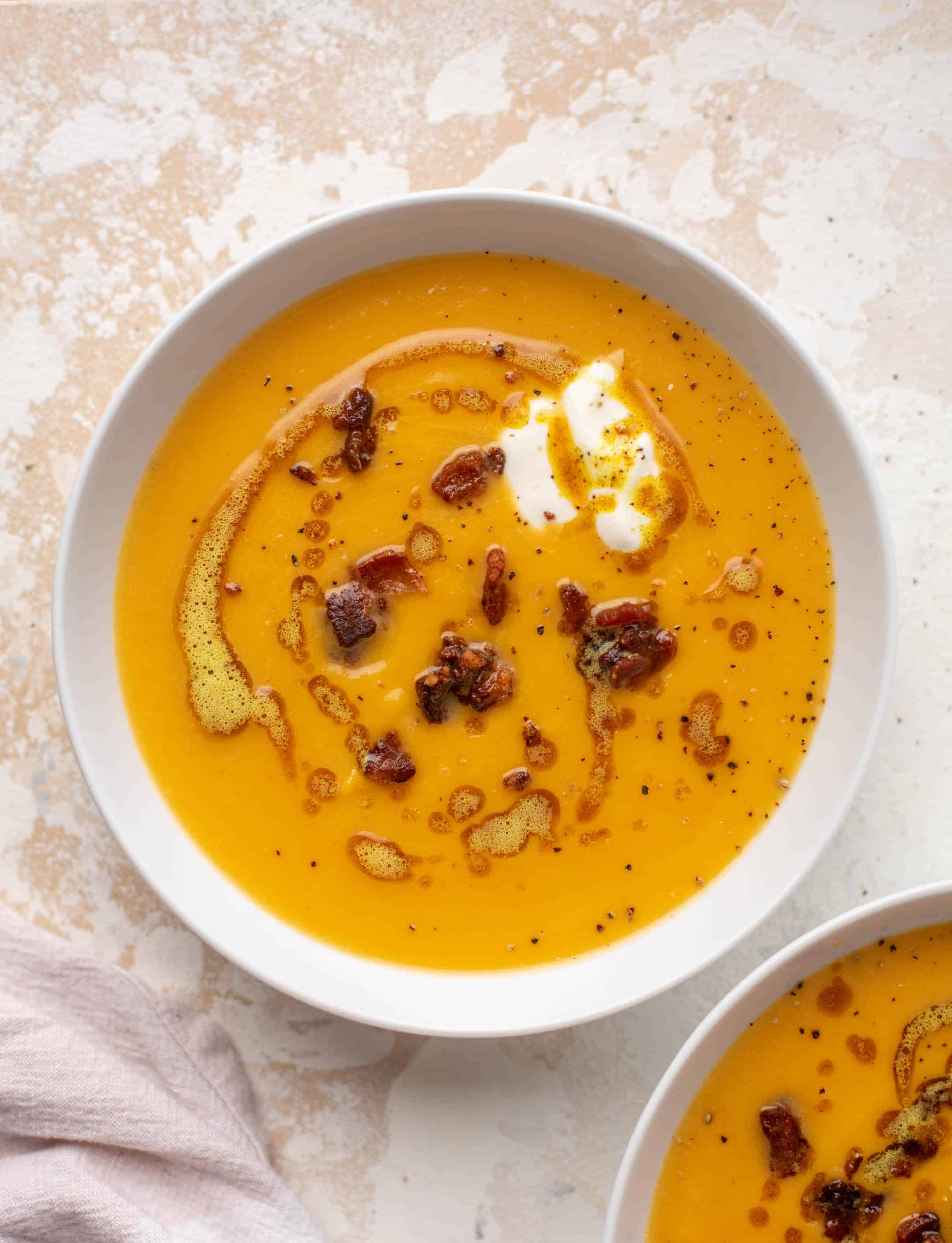squash soup with curried brown butter