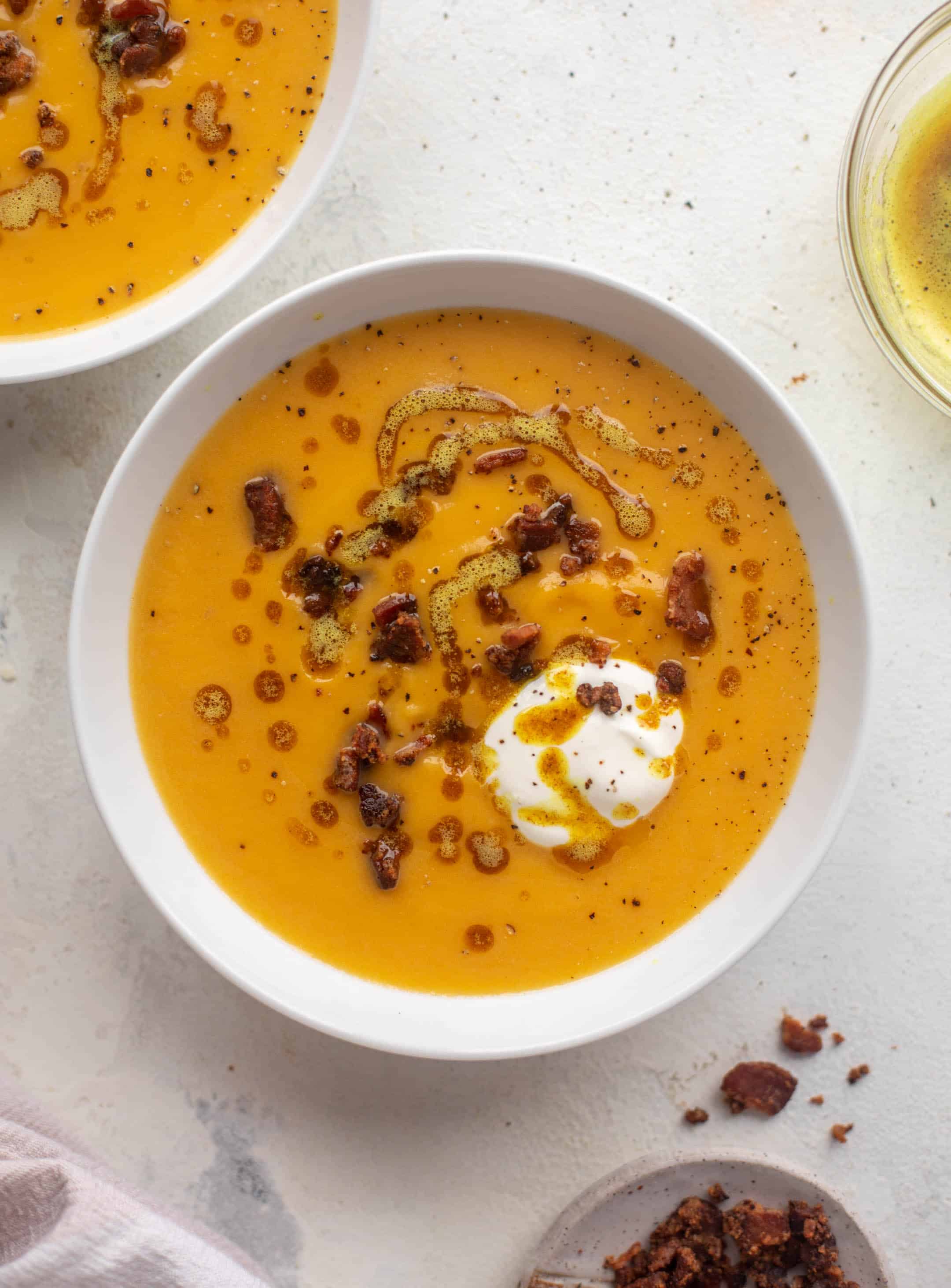 squash soup with curried brown butter