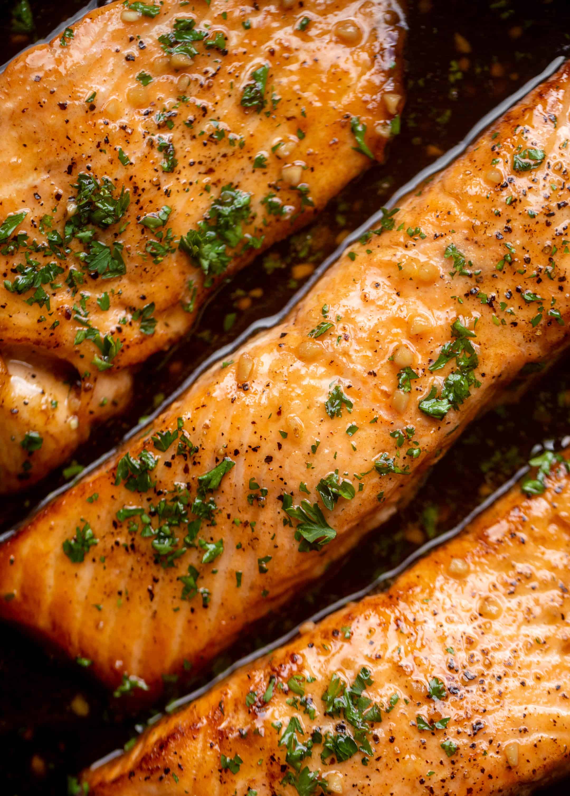 sticky garlic butter salmon