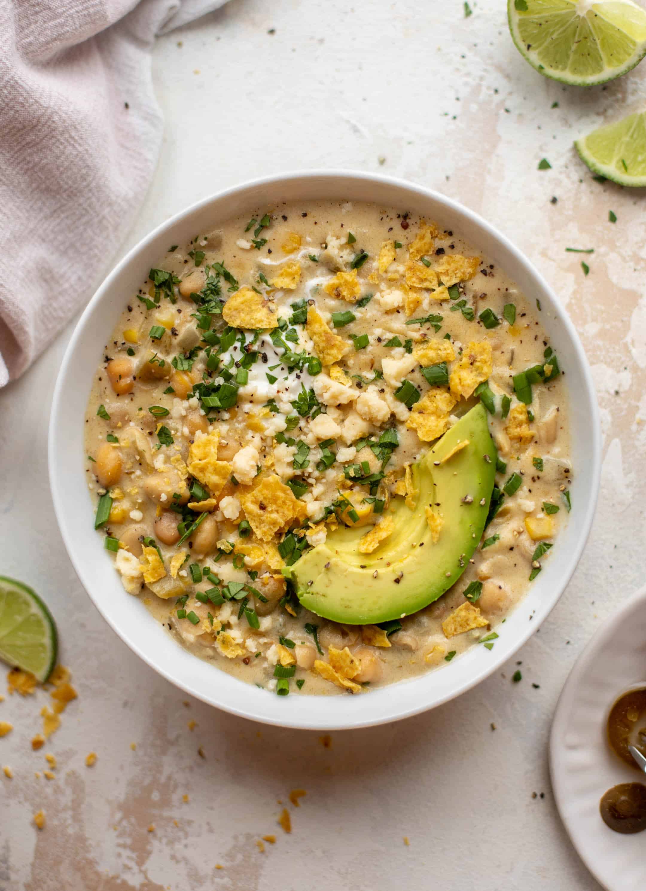 white chickpea chili