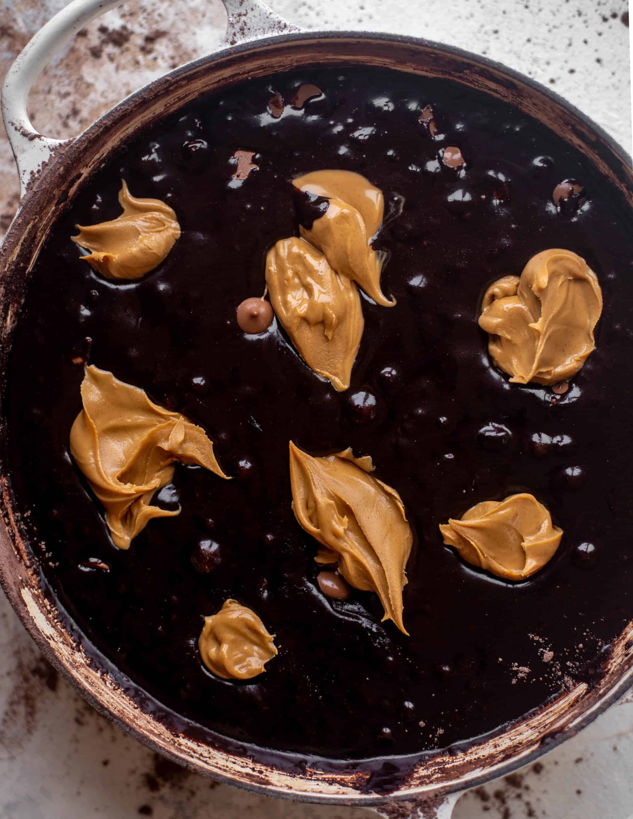 skillet brownie batter with peanut butter