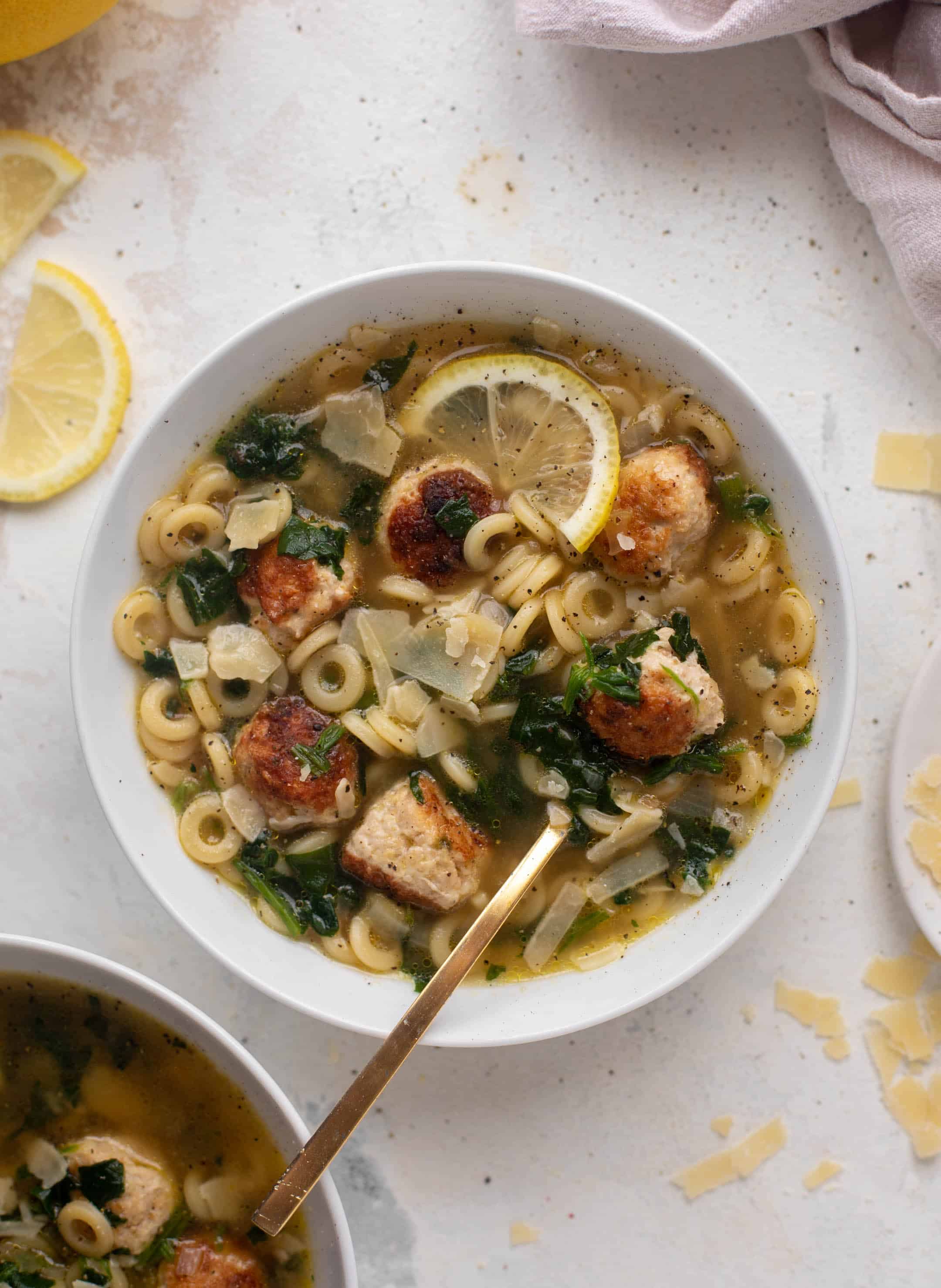 lemon chicken meatball soup
