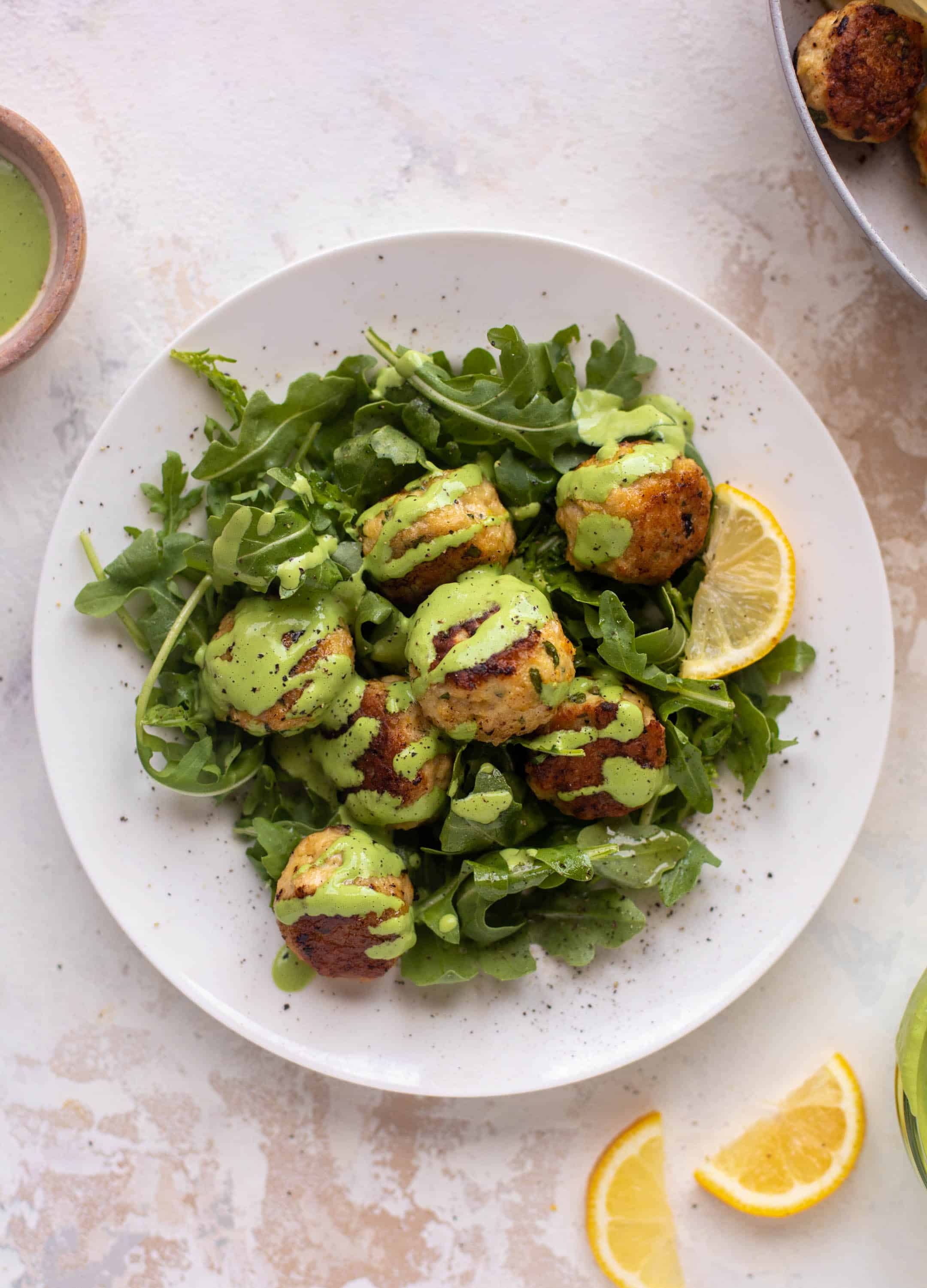 green goddess chicken ricotta meatballs
