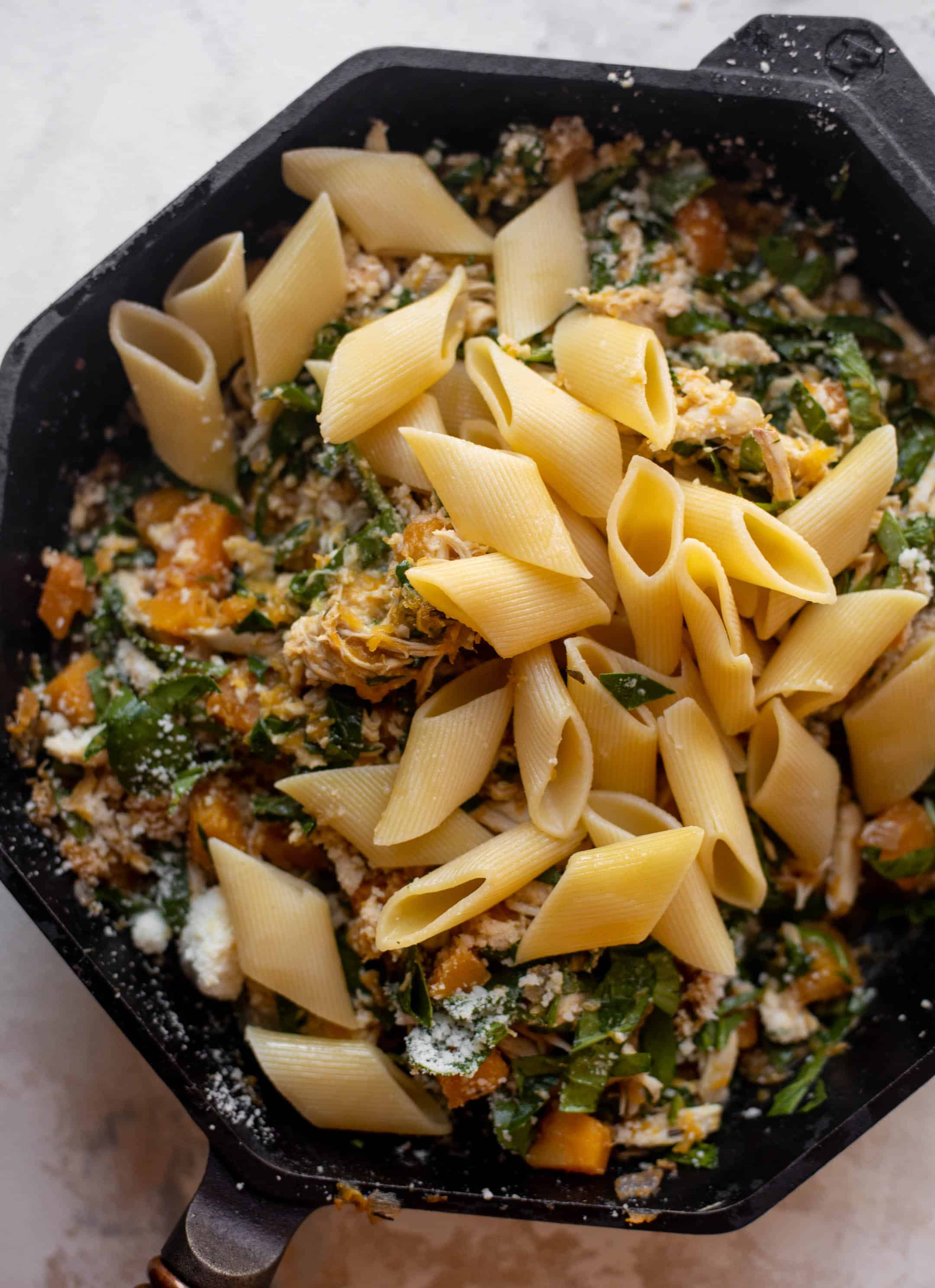 spicy butternut pasta with chicken