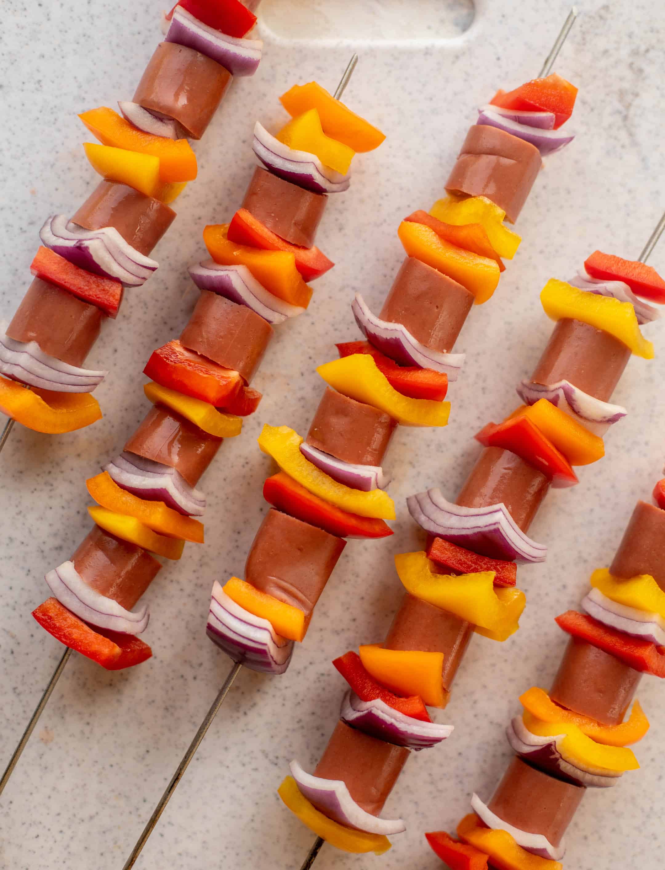 hot honey BBQ smoked sausage and peppers