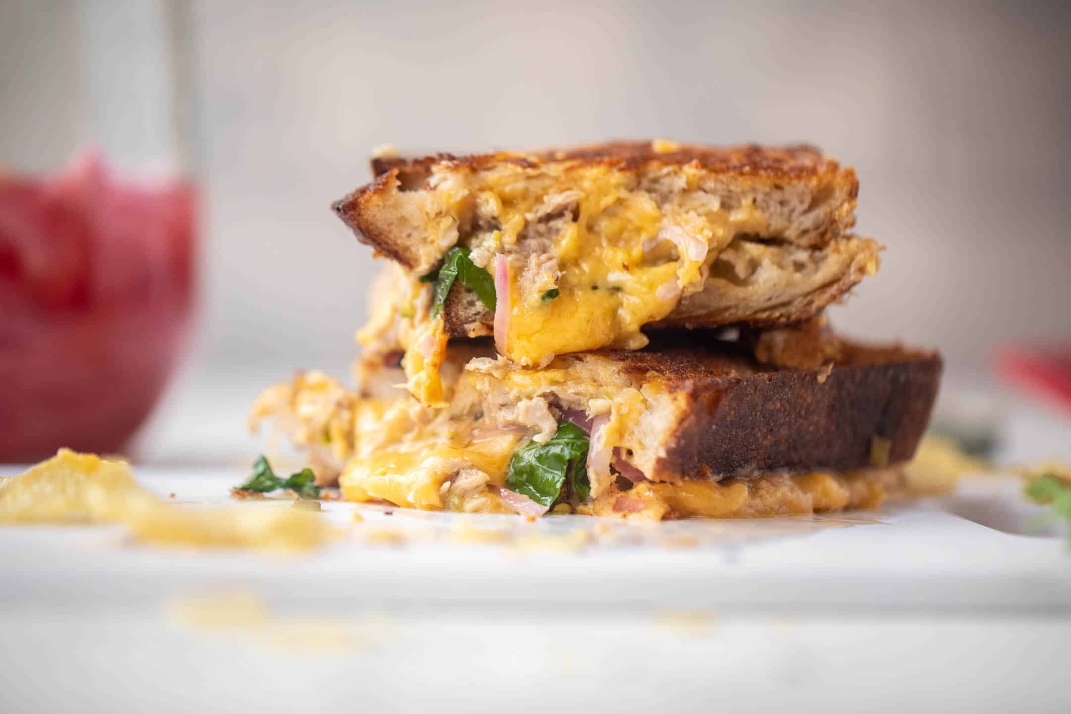 sharp cheddar tuna melts