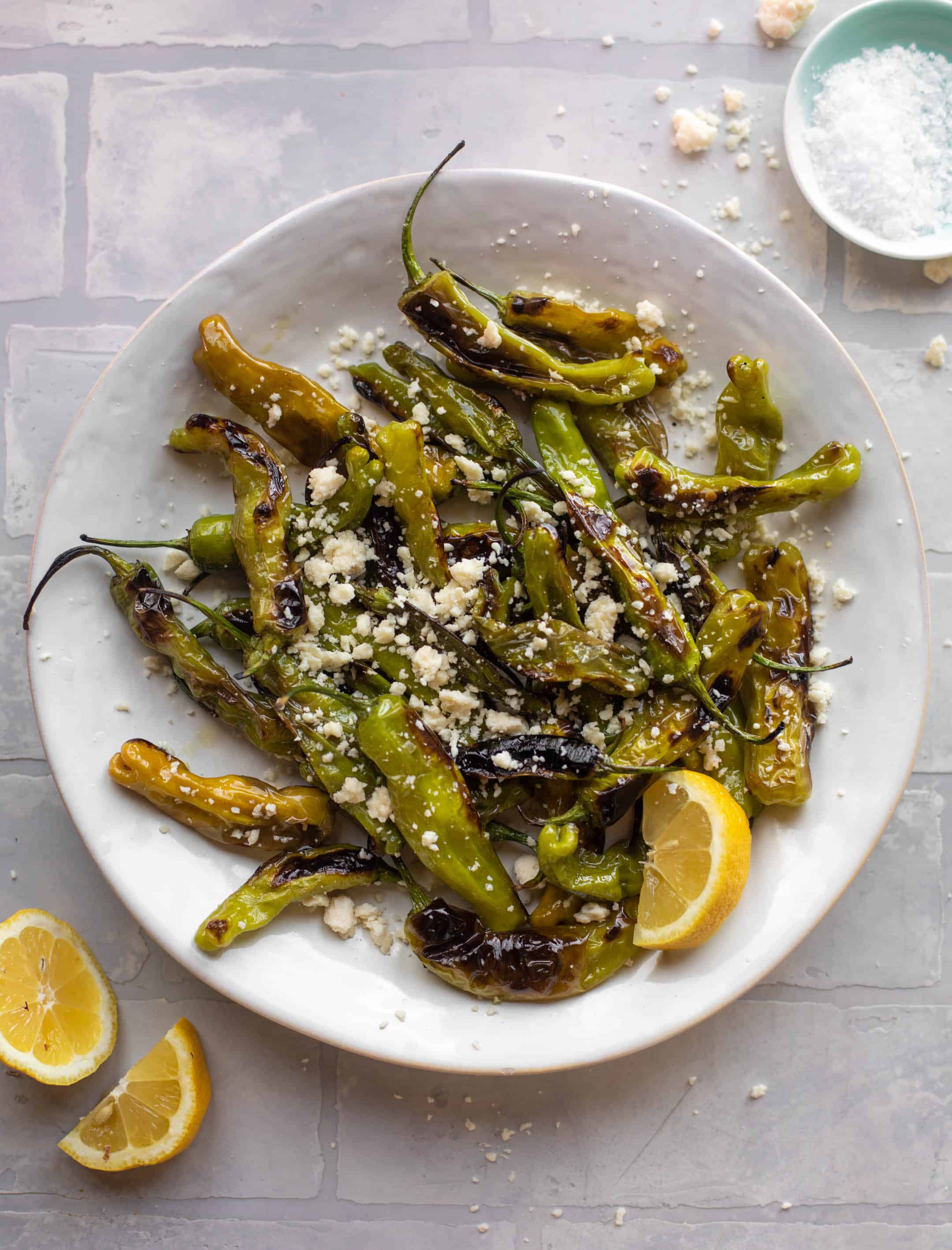 grilled shishito peppers