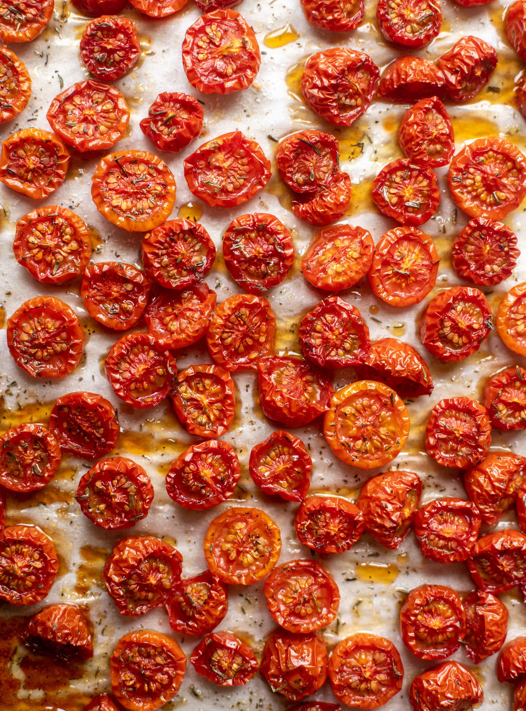 slow roasted hot honey tomatoes