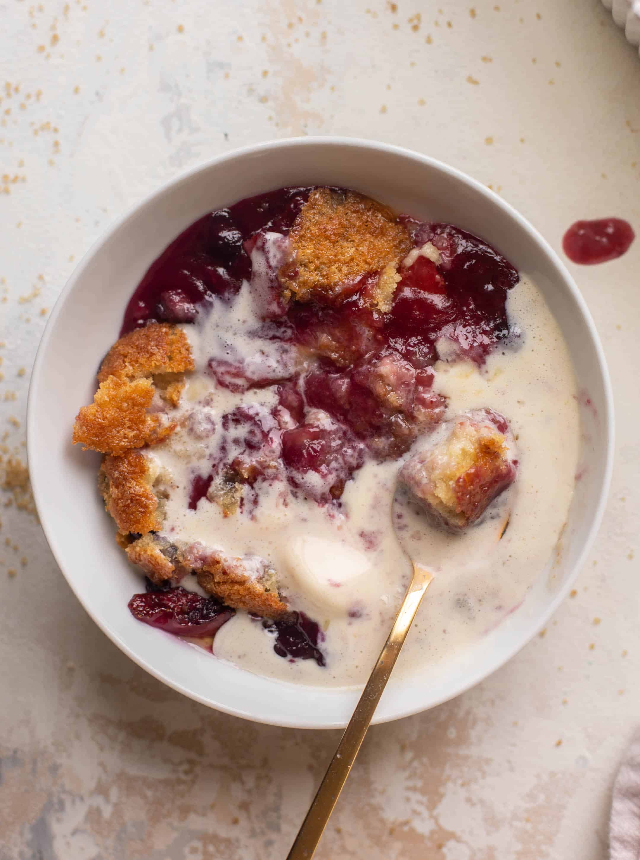 double berry mascarpone cobbler