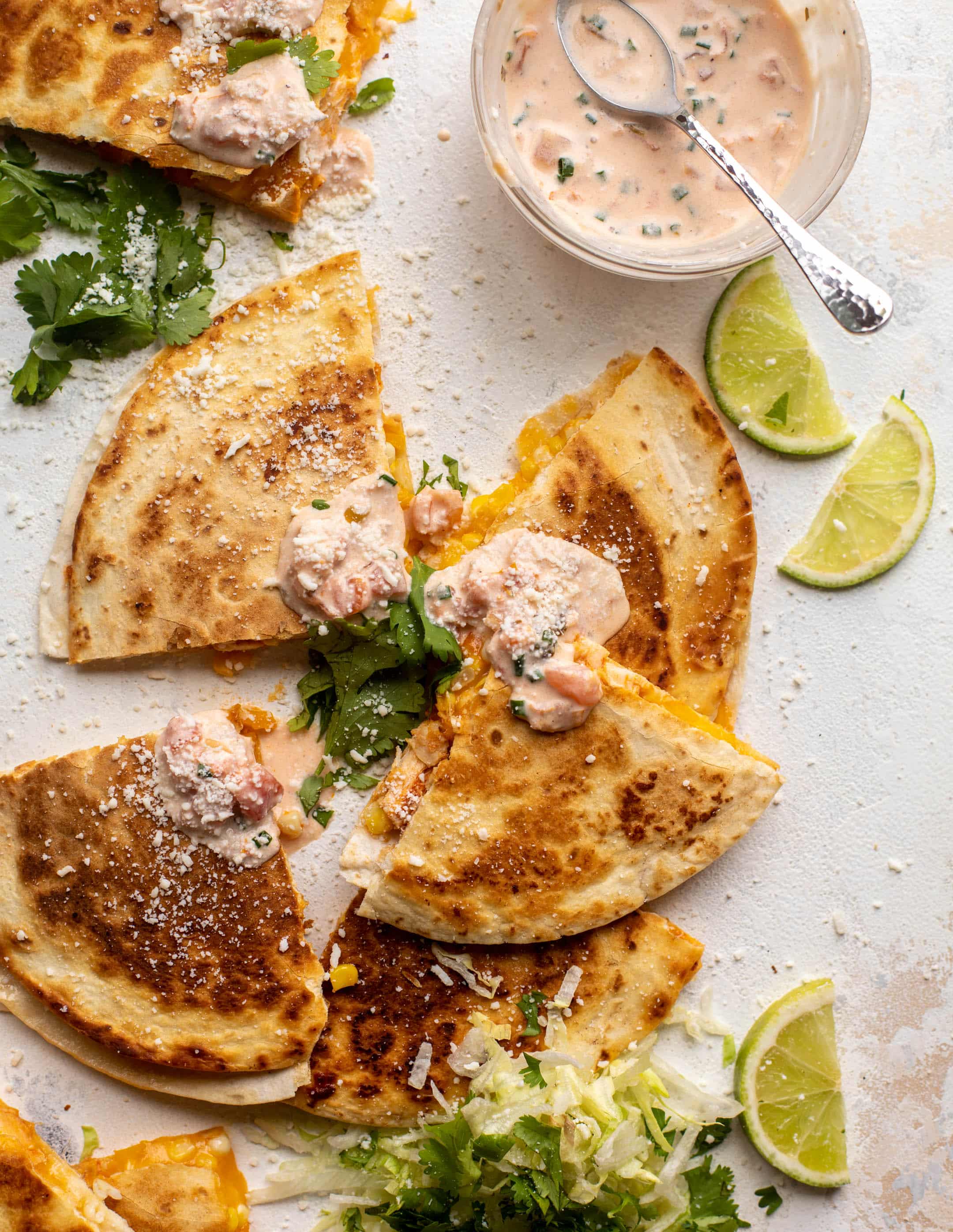 honey chipotle chicken quesadillas